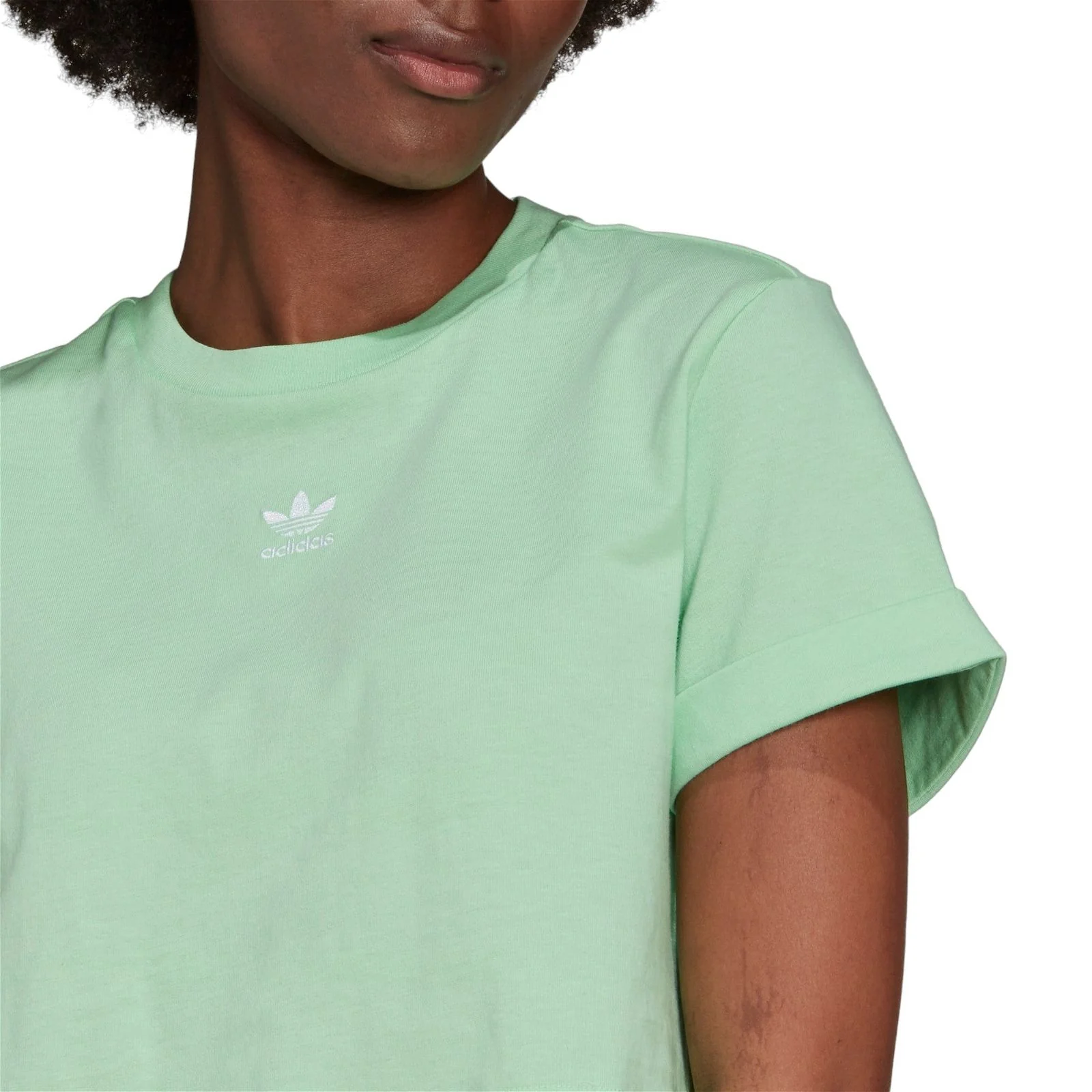 adidas Originals Womens Adicolor Essentials Cropped Tee - Glory Mint - Image 3