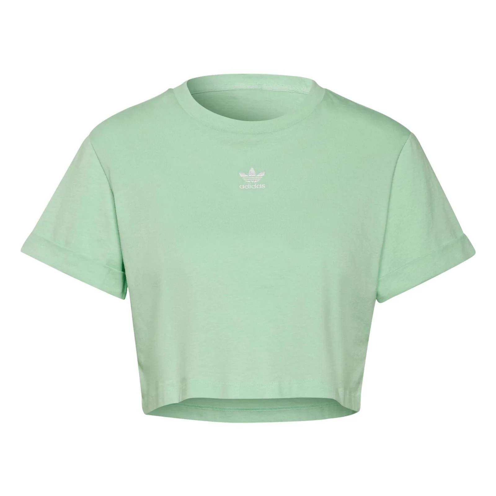 adidas Originals Womens Adicolor Essentials Cropped Tee - Glory Mint - Image 6