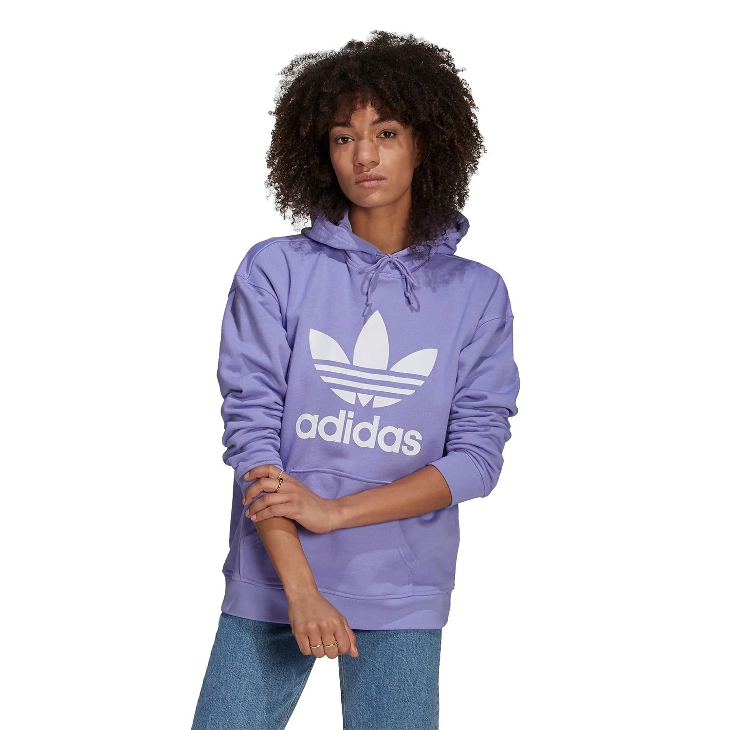 adidas Originals Women's Adicolor Trefoil Hoodie - Purple - Image 2