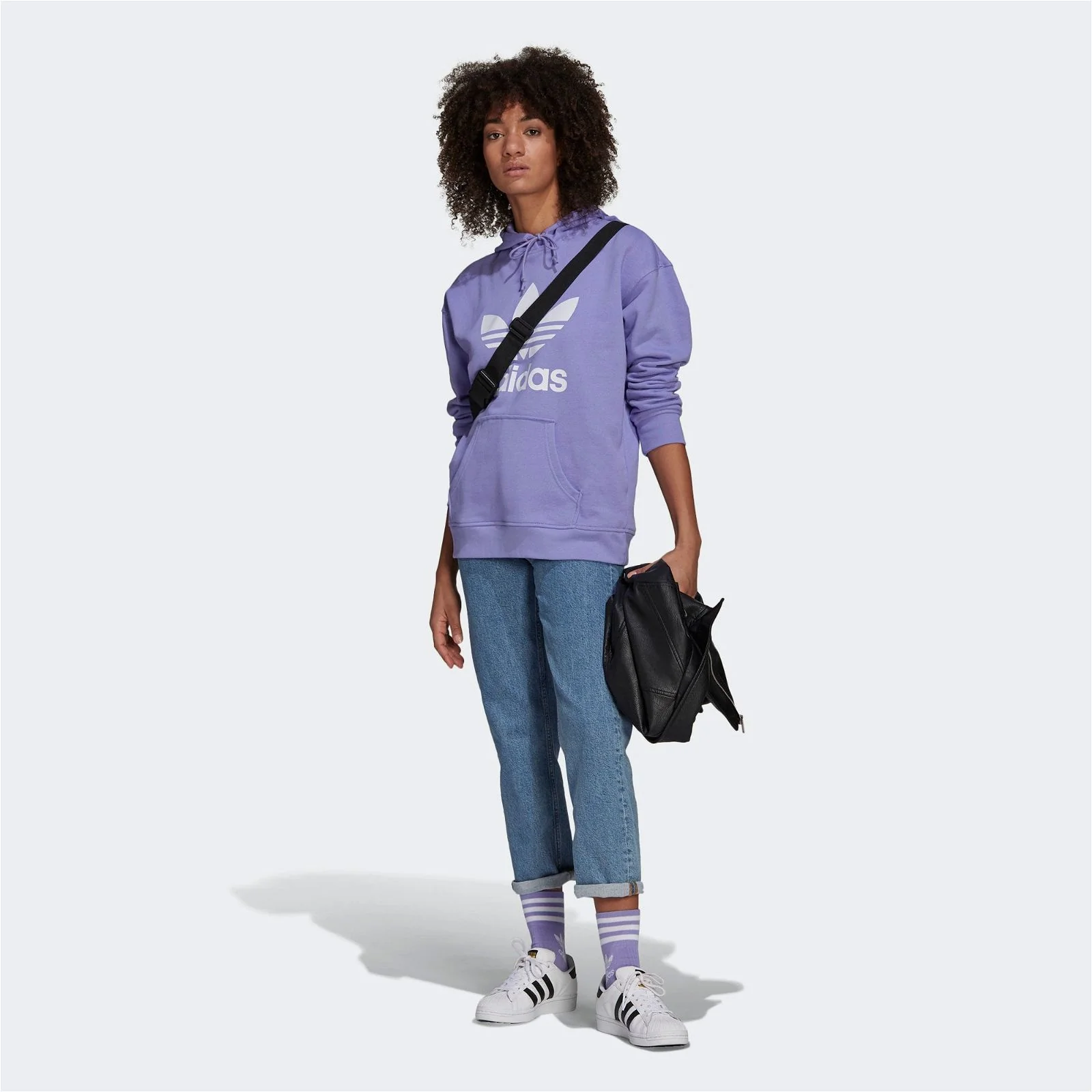 adidas Originals Women's Adicolor Trefoil Hoodie - Purple - Image 4