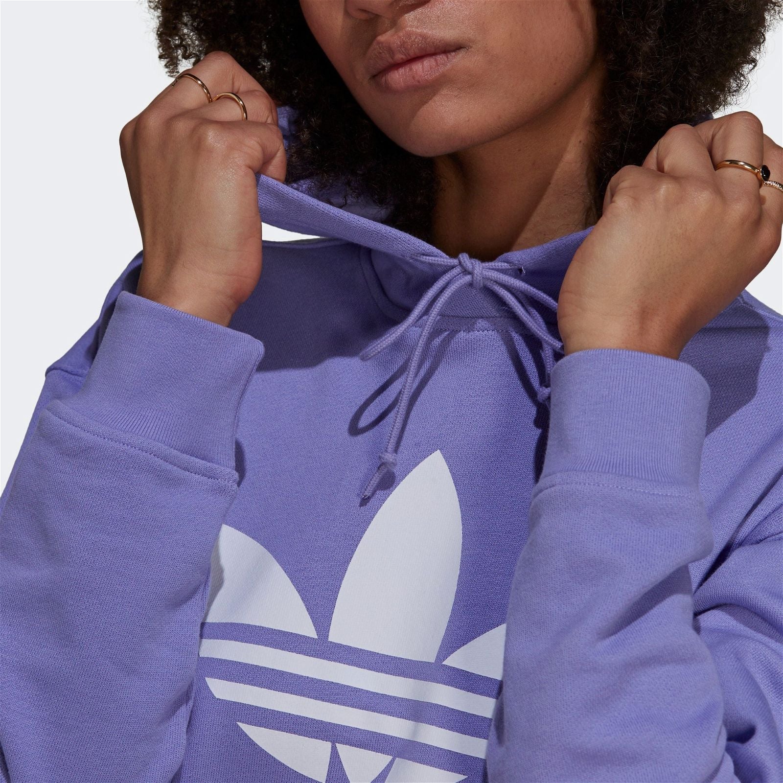 adidas Originals Women's Adicolor Trefoil Hoodie - Purple - Image 5