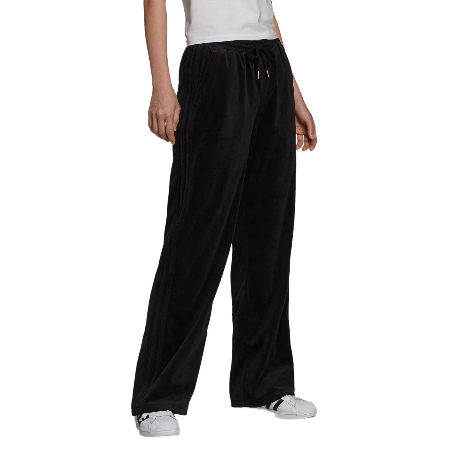 adidas Originals Womens Adicolor Velour Joggers - Black - Image 3