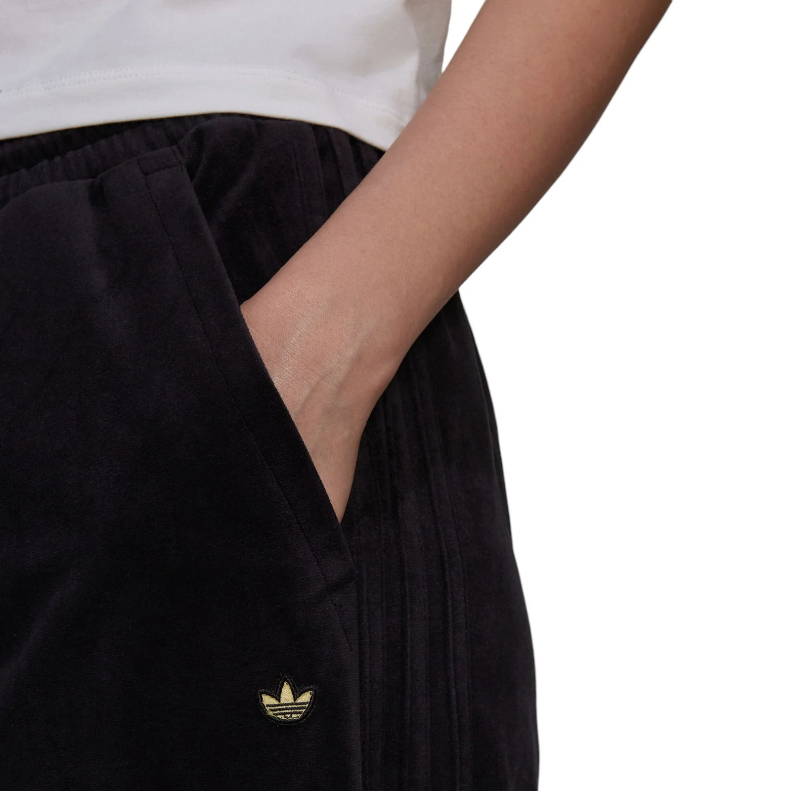 adidas Originals Womens Adicolor Velour Joggers - Black - Image 5