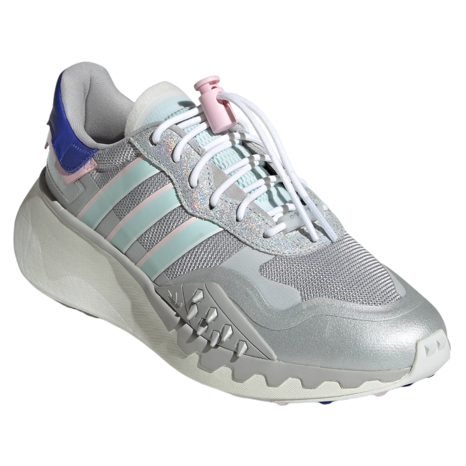 adidas Originals Womens Choigo Platform Trainers - Silver Metallic / Halo Mint - Image 2