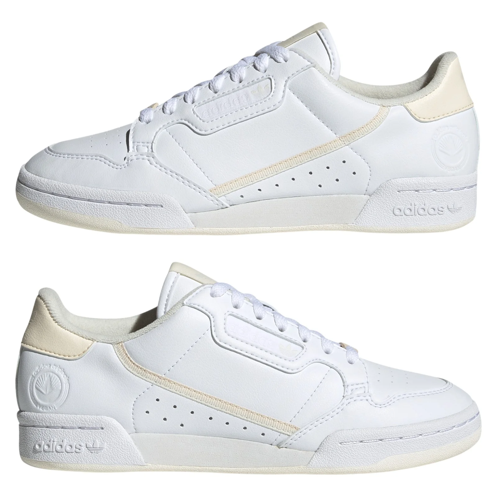 adidas Originals Womens Continental 80 Vegan Shoes - Cloud White / Ecru Tint - Image 9