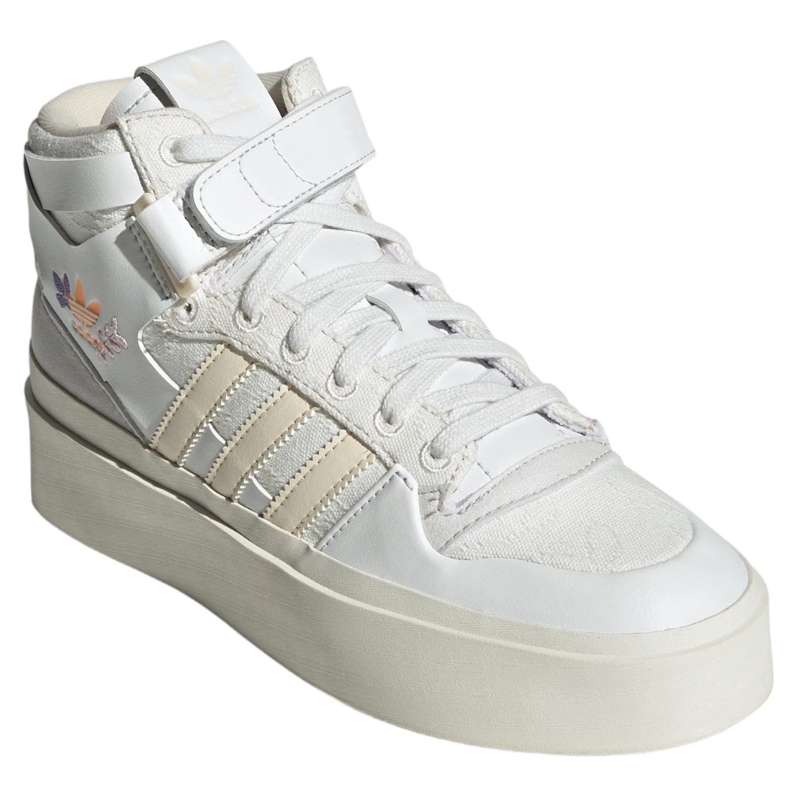 adidas Originals Womens Forum Bonega Mid Chunky Platform Shoes - Cream Crystal - Image 2