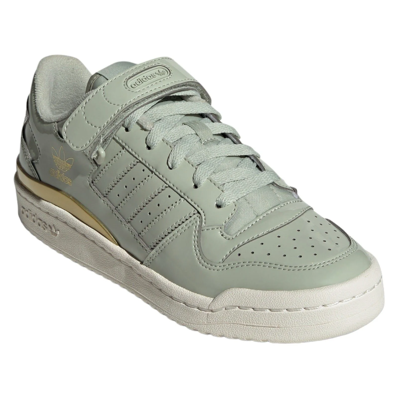adidas Originals Womens Forum Low Shoes - Halo Green / Matte Gold - Image 2