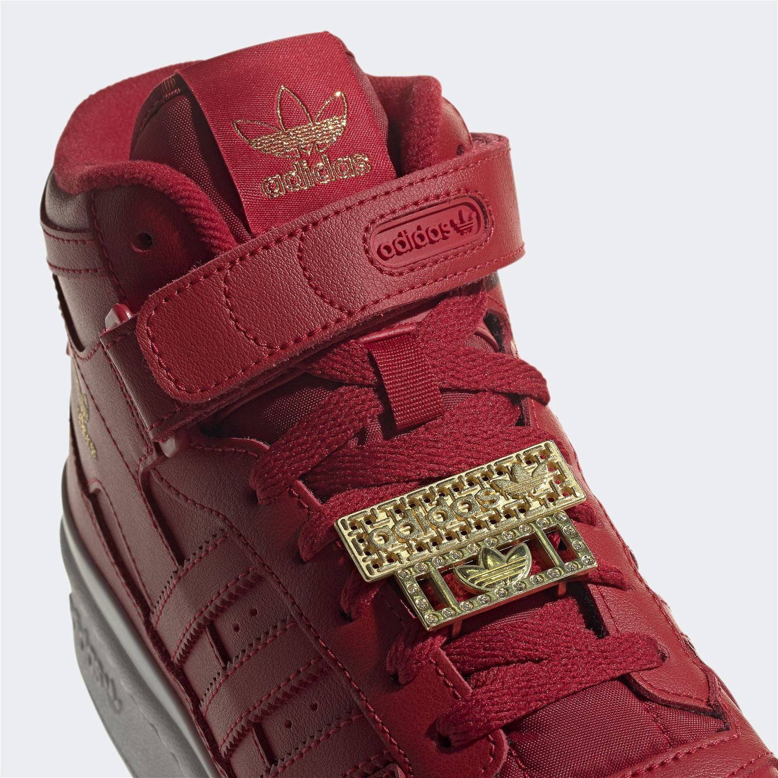 adidas Originals Womens Forum Mid Shoes - Vivid Red / Cloud White / Matte Gold - Image 4