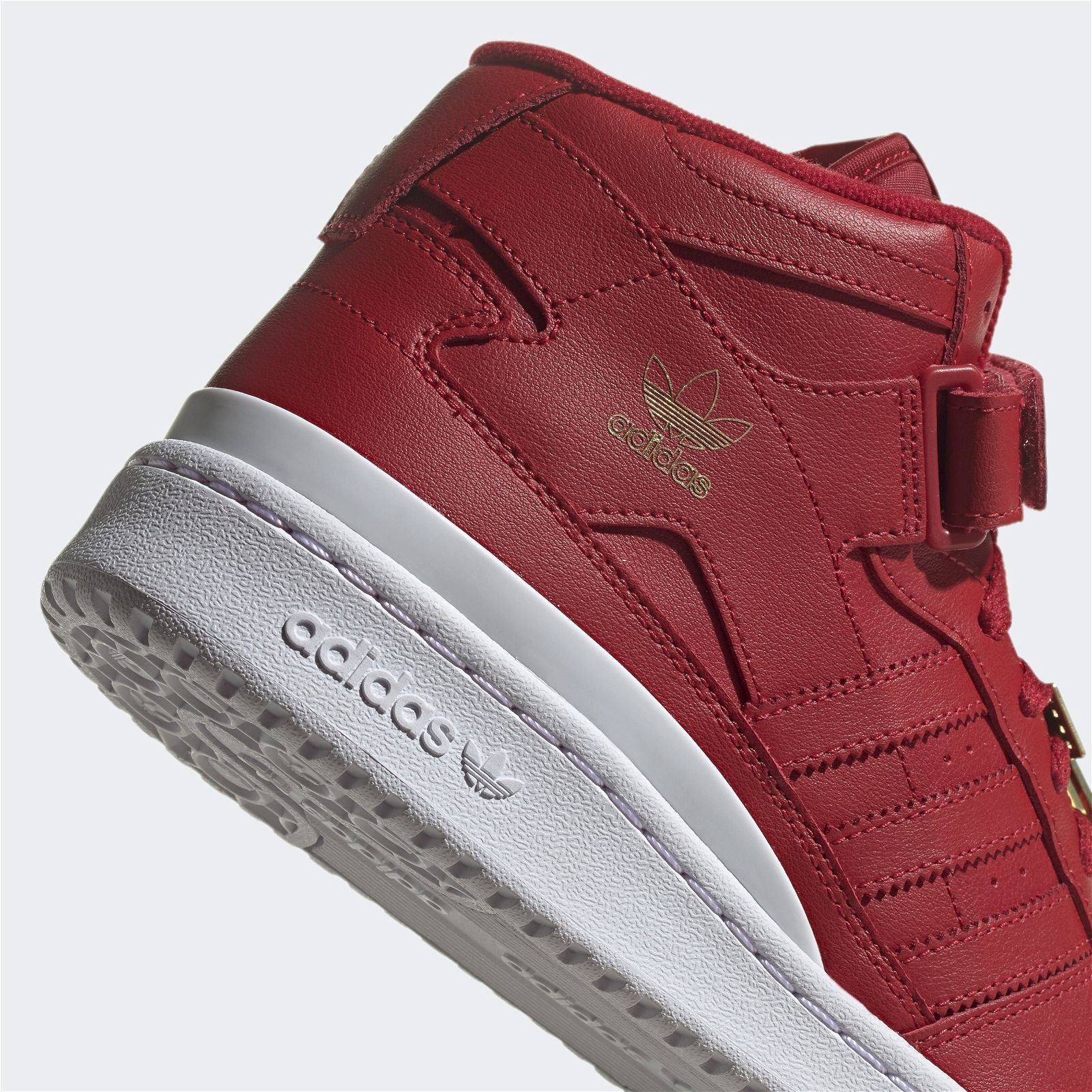 adidas Originals Womens Forum Mid Shoes - Vivid Red / Cloud White / Matte Gold - Image 5