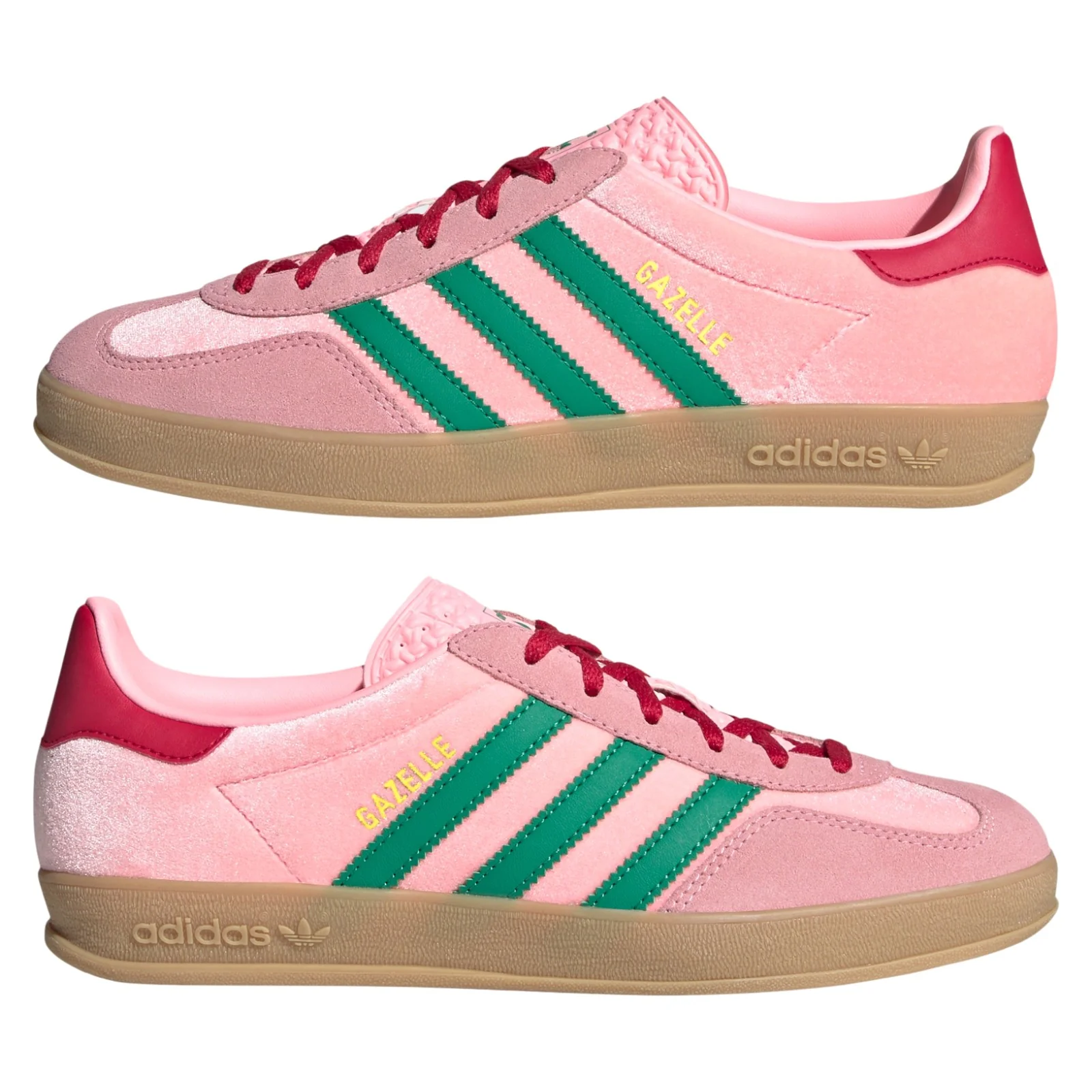 adidas Originals Womens Gazelle Indoor Shoes - Glow Pink / Court Green - Image 10
