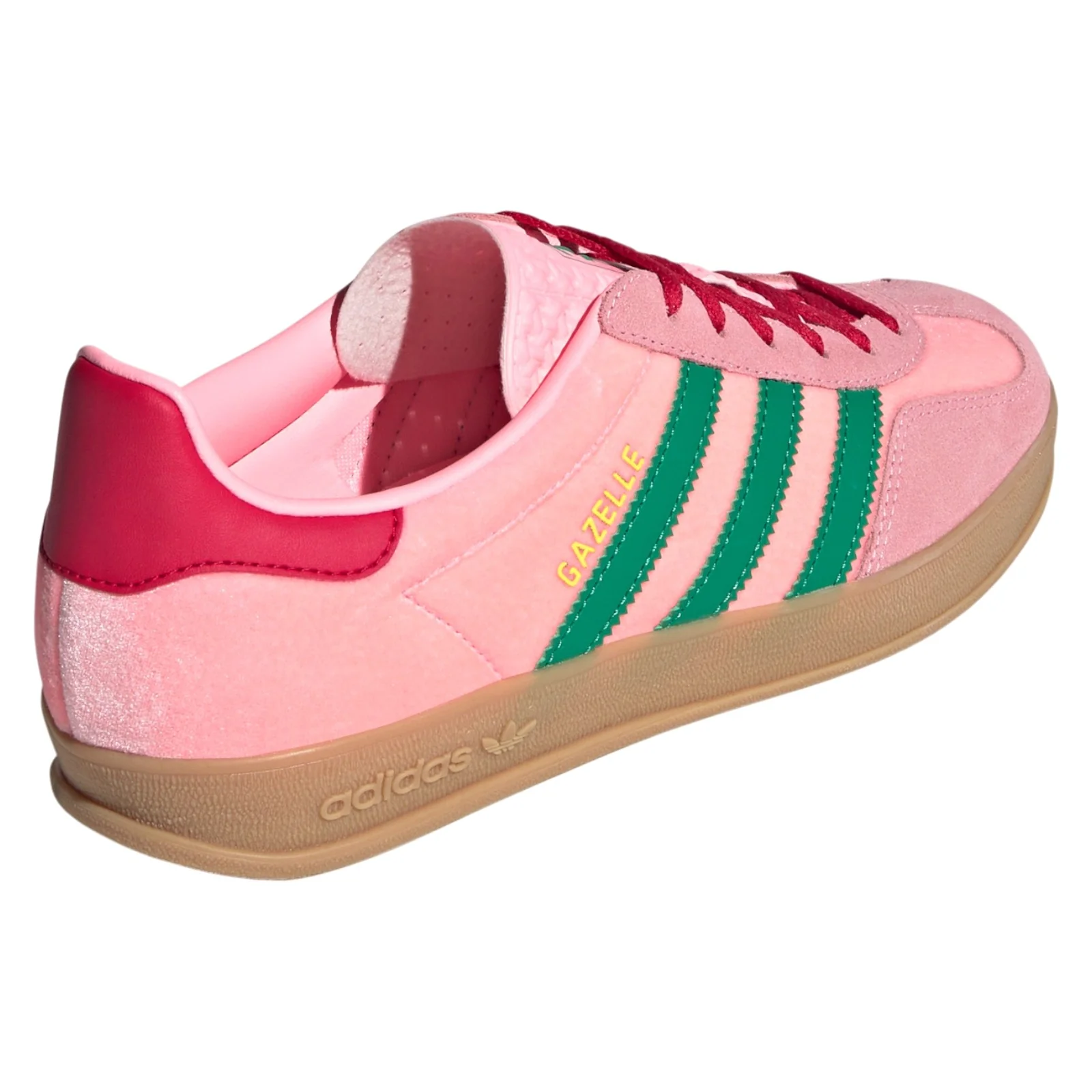 adidas Originals Womens Gazelle Indoor Shoes - Glow Pink / Court Green - Image 3