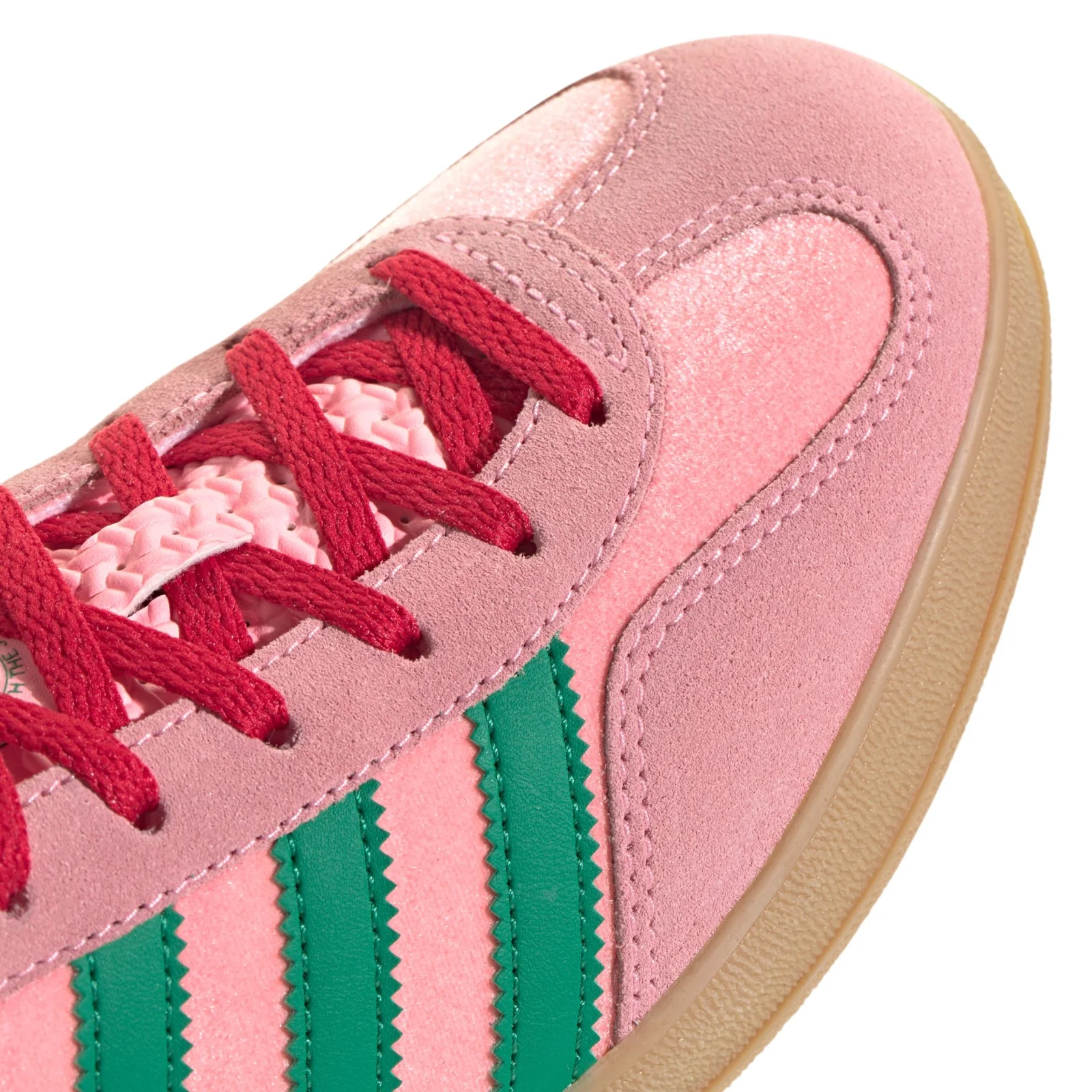 adidas Originals Womens Gazelle Indoor Shoes - Glow Pink / Court Green - Image 5