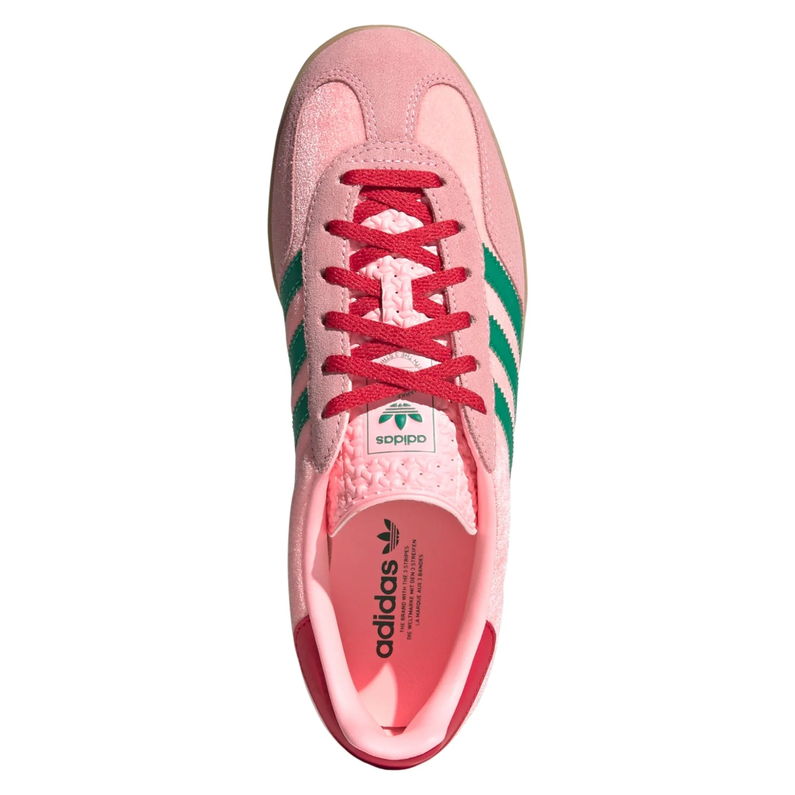 adidas Originals Womens Gazelle Indoor Shoes - Glow Pink / Court Green - Image 7