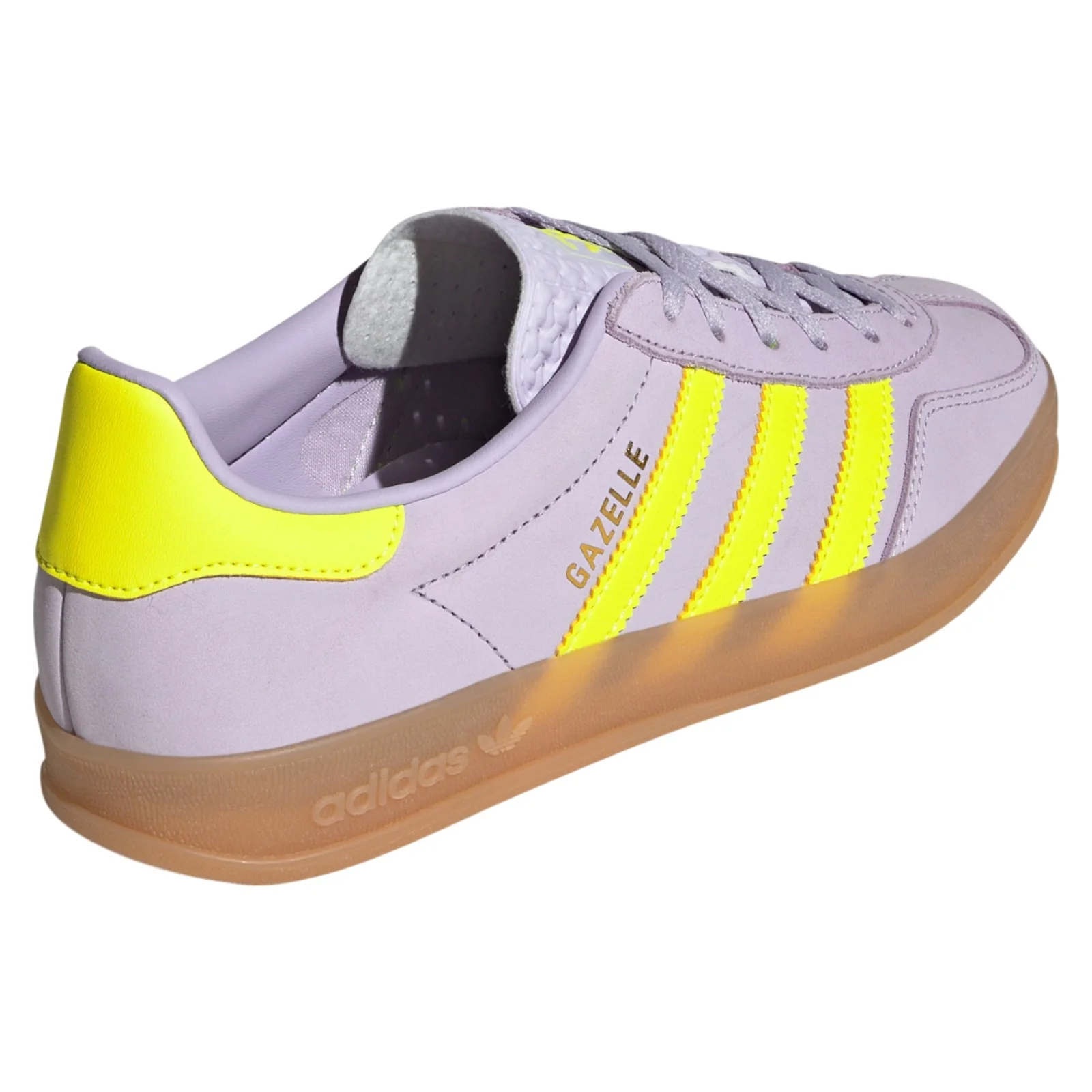 adidas Originals Womens Gazelle Indoor Shoes - Purple / Solar Yellow - Image 3
