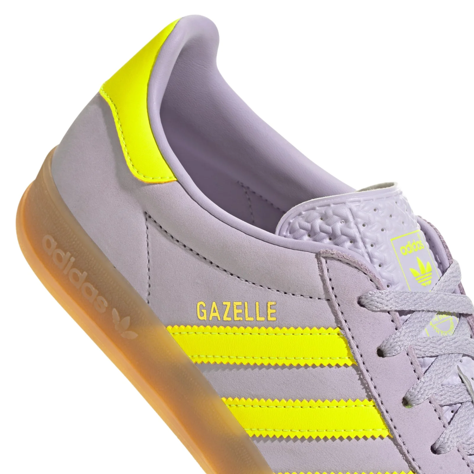 adidas Originals Womens Gazelle Indoor Shoes - Purple / Solar Yellow - Image 4