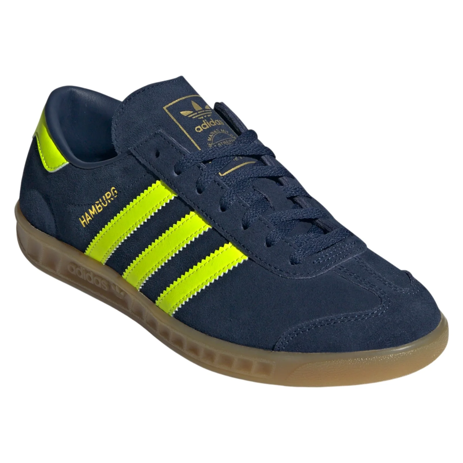 adidas Originals Womens Hamburg Shoes - Night Indigo / Solar Yellow - Image 2