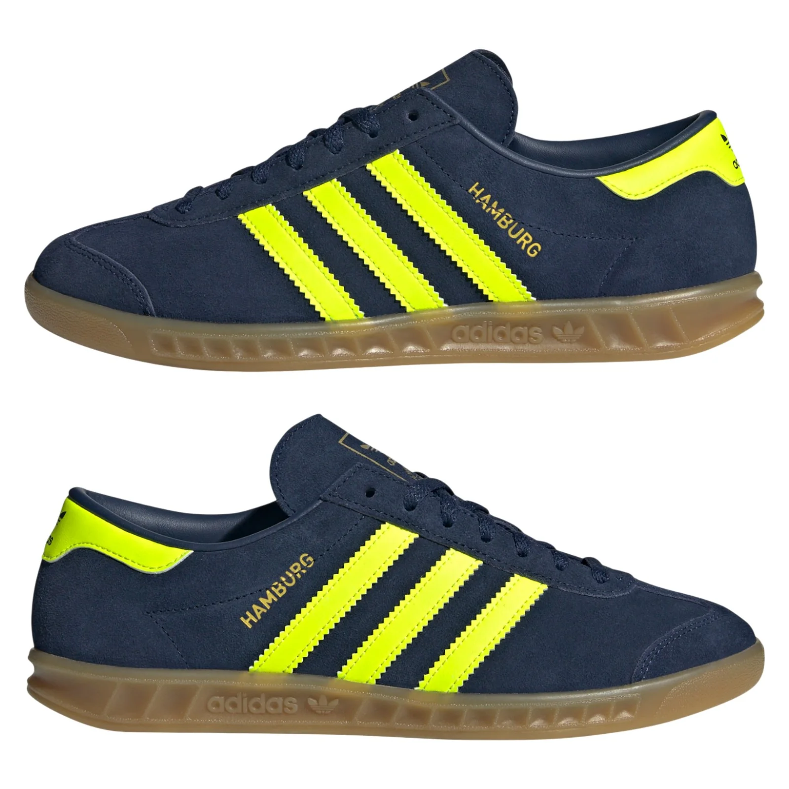 adidas Originals Womens Hamburg Shoes - Night Indigo / Solar Yellow - Image 9