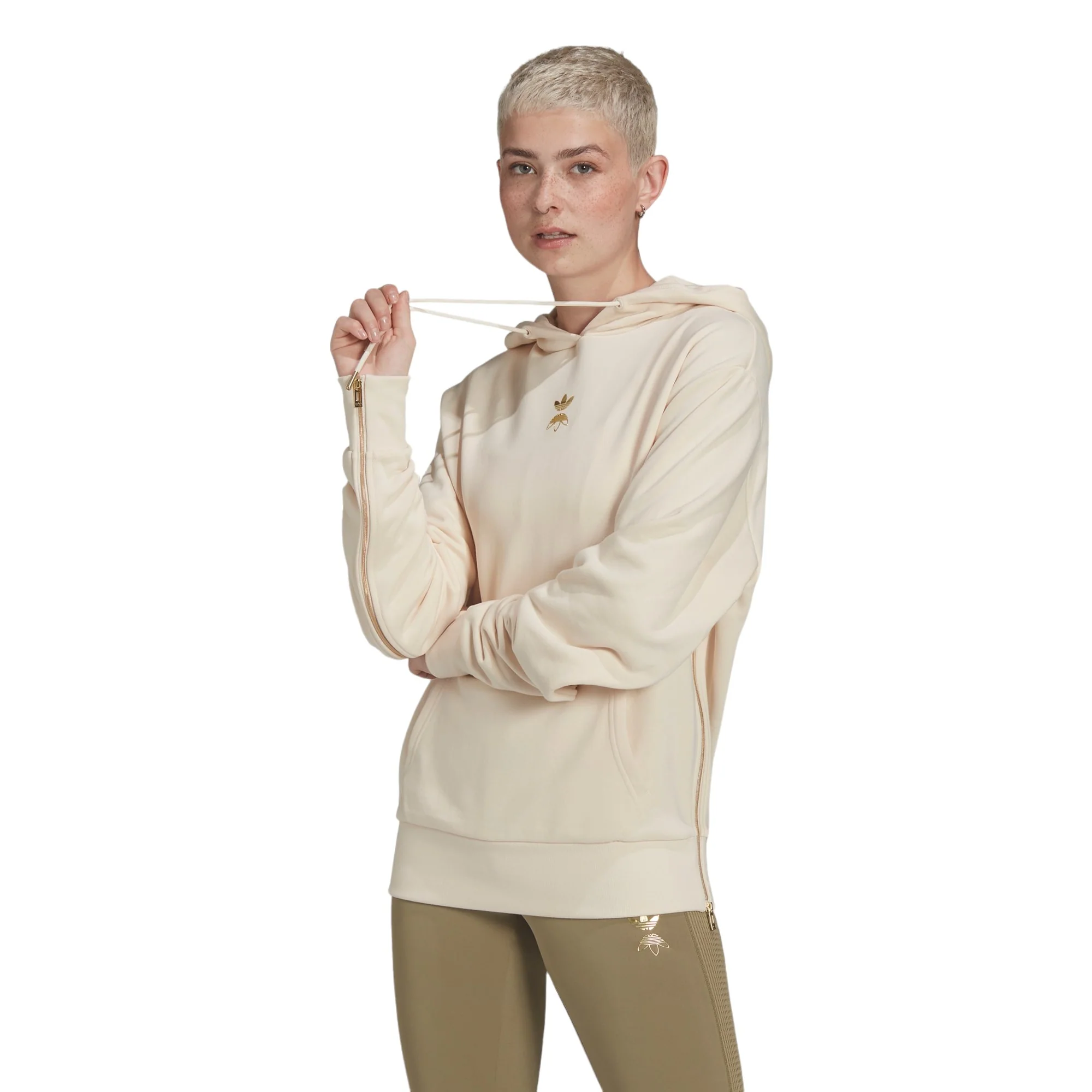 adidas Originals Womens Hoodie - Beige - Image 2