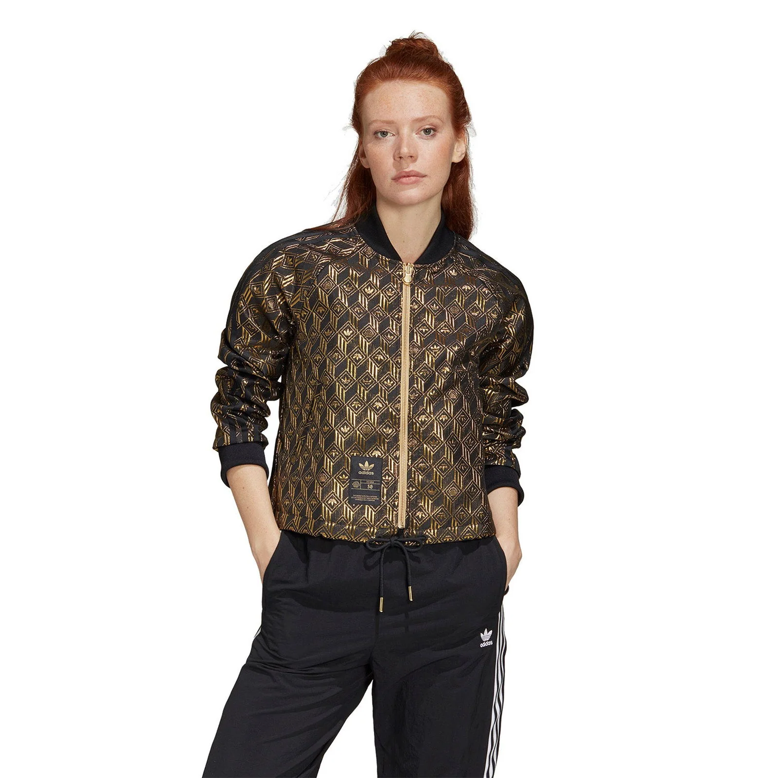 adidas Originals Women's Premium Superstar Track Top - Black & Gold - Image 3