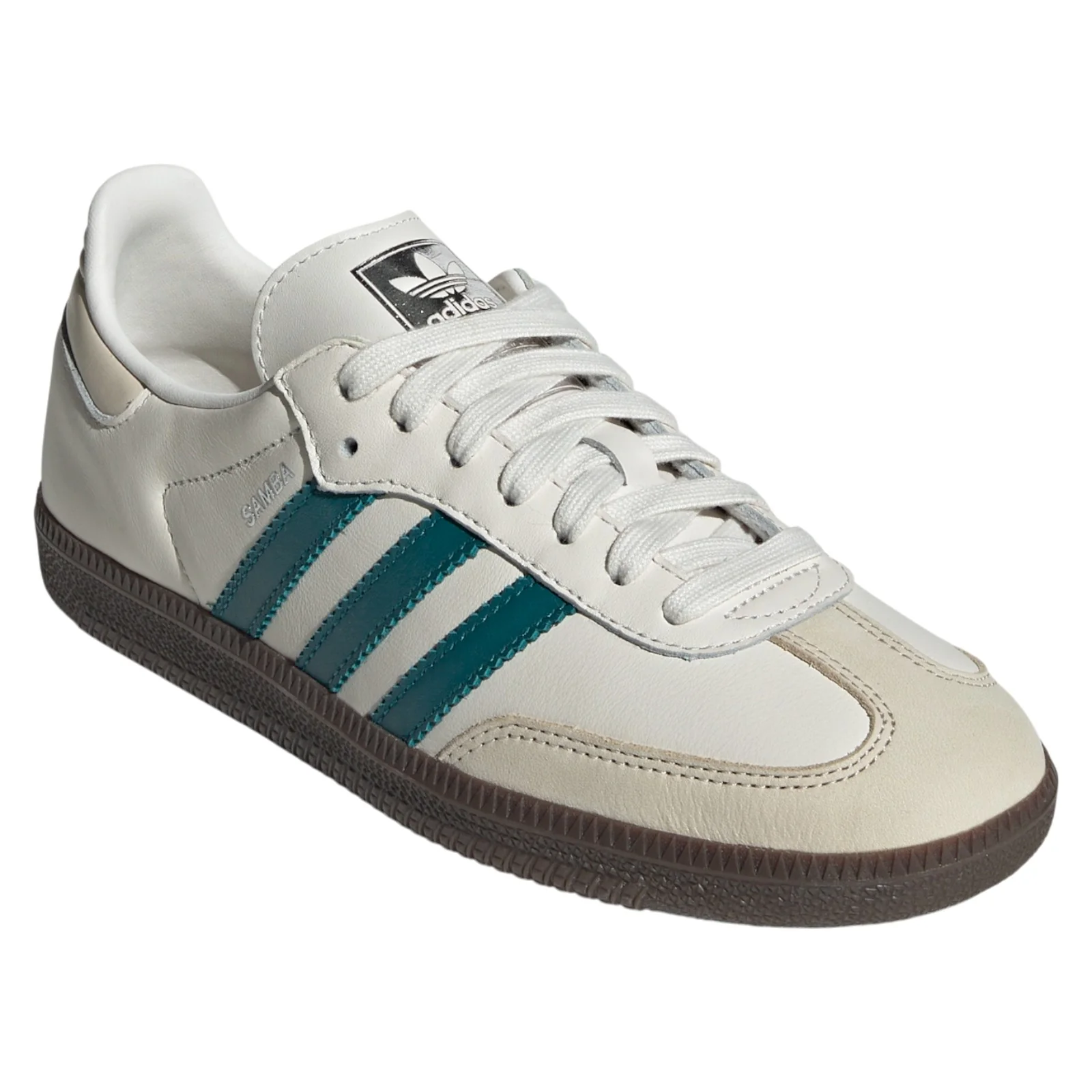 adidas Originals Women's Samba OG Shoes - Cloud White / Legacy Teal - Image 2