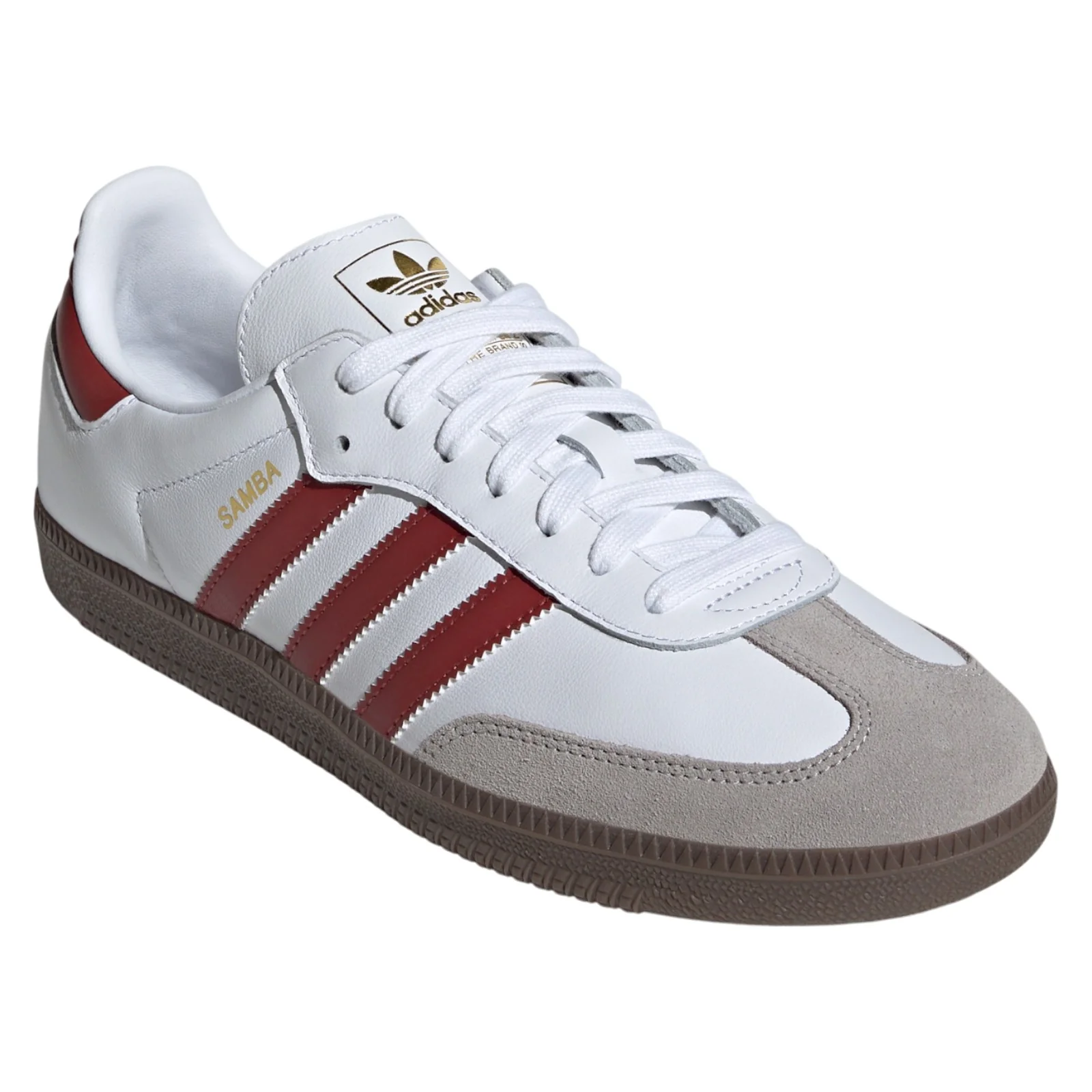 adidas Originals Womens Samba OG Shoes - Cloud White / Preloved Ruby - Image 2