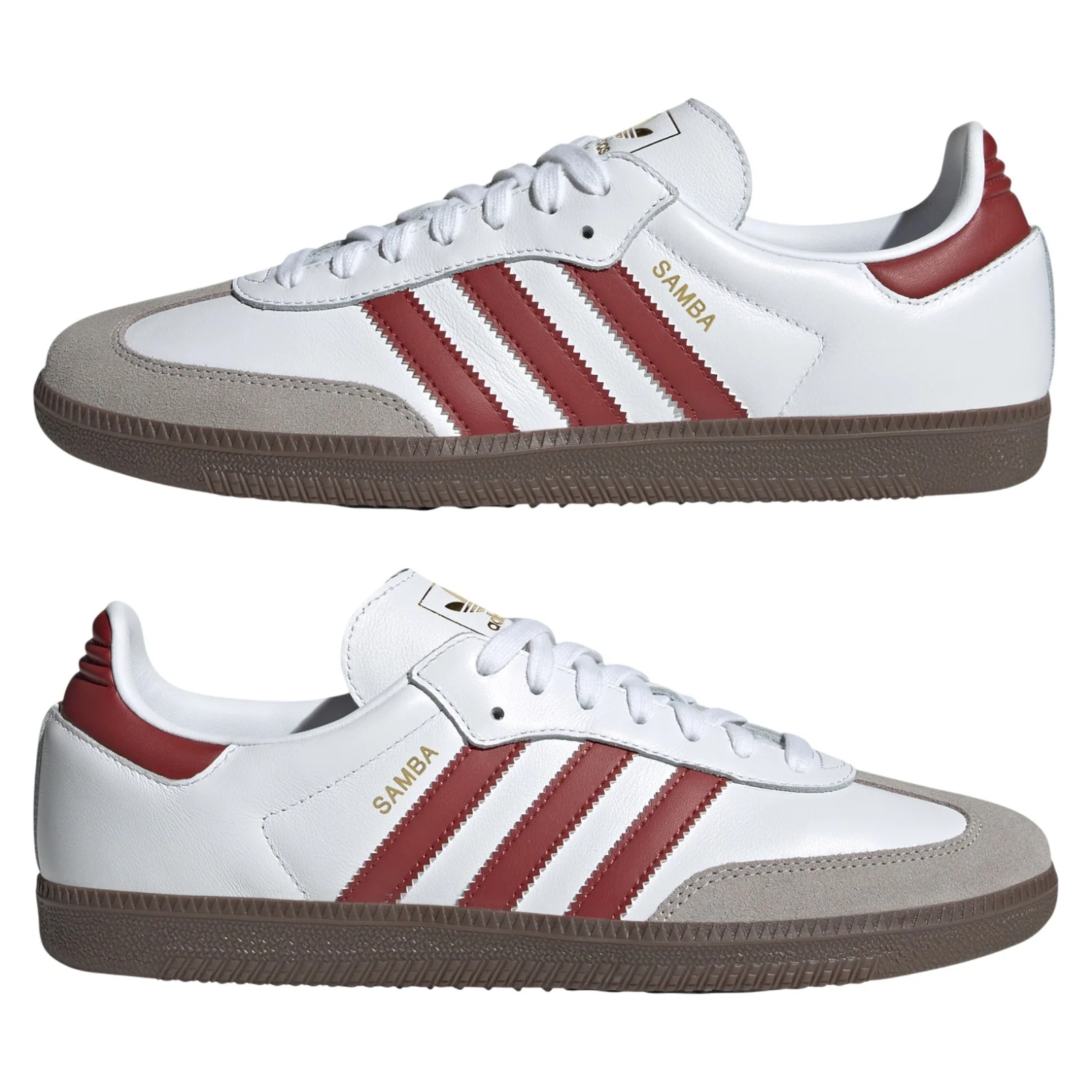 adidas Originals Womens Samba OG Shoes - Cloud White / Preloved Ruby - Image 9