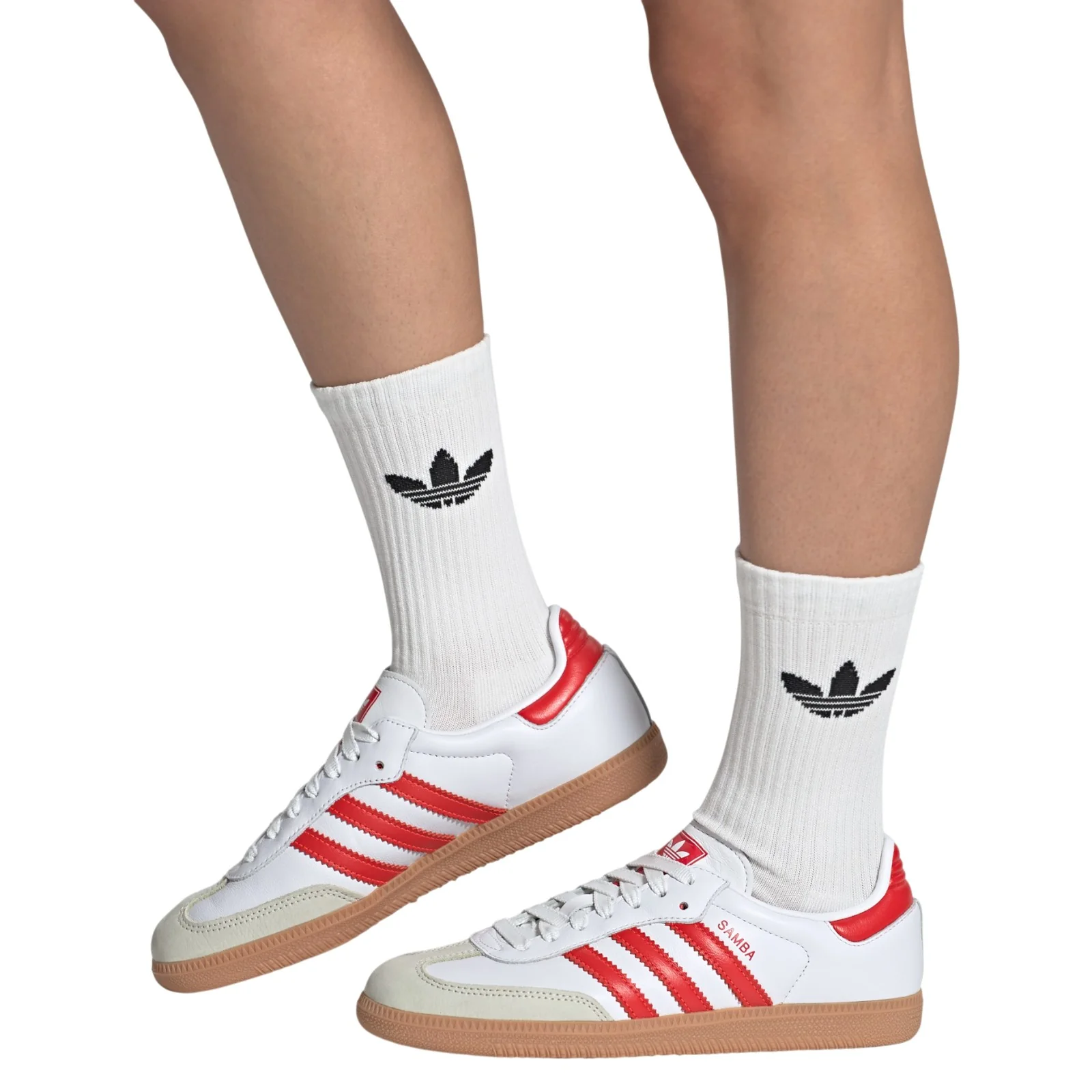 adidas Originals Womens Samba OG Shoes - Cloud White / Solar Red - Image 10