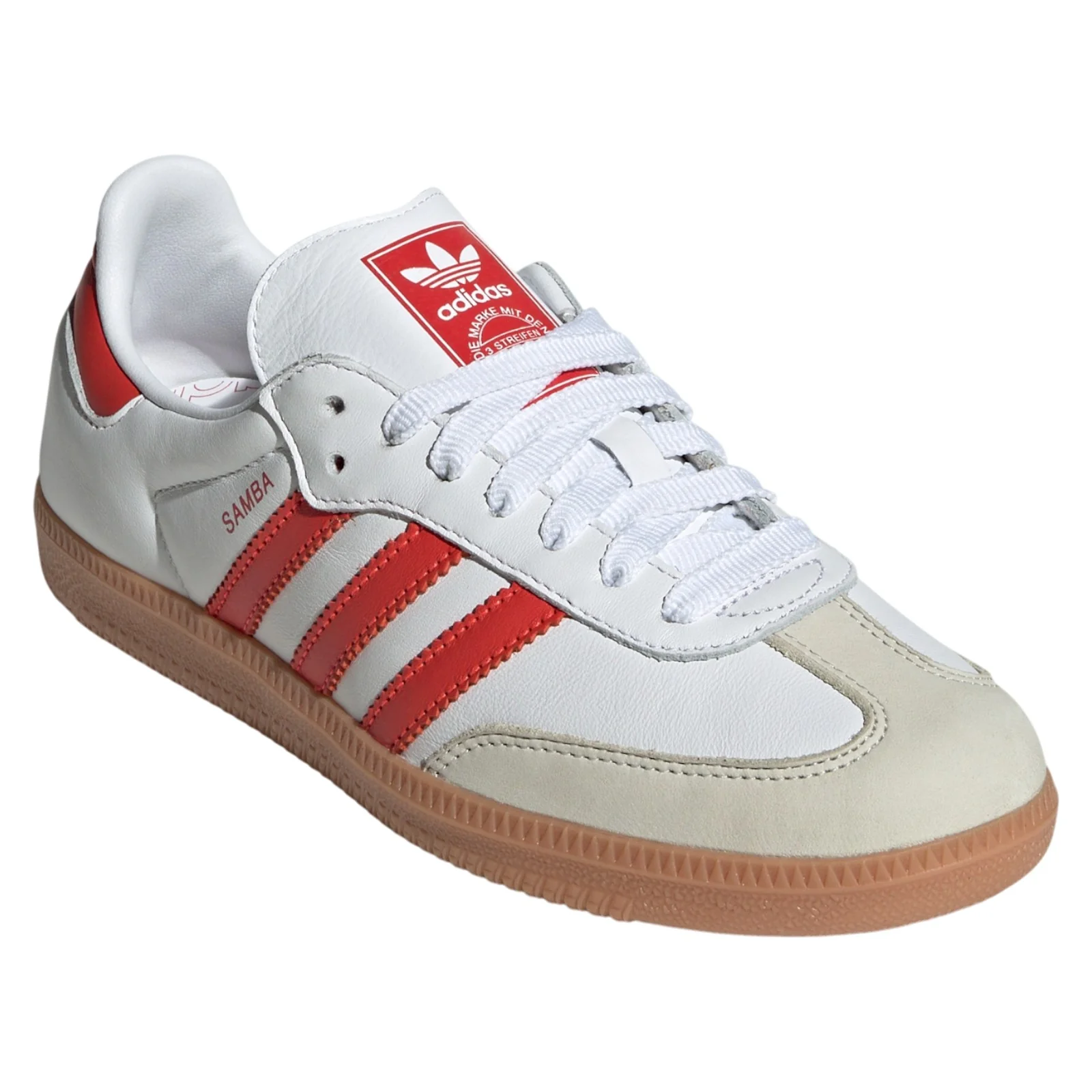 adidas Originals Womens Samba OG Shoes - Cloud White / Solar Red - Image 2