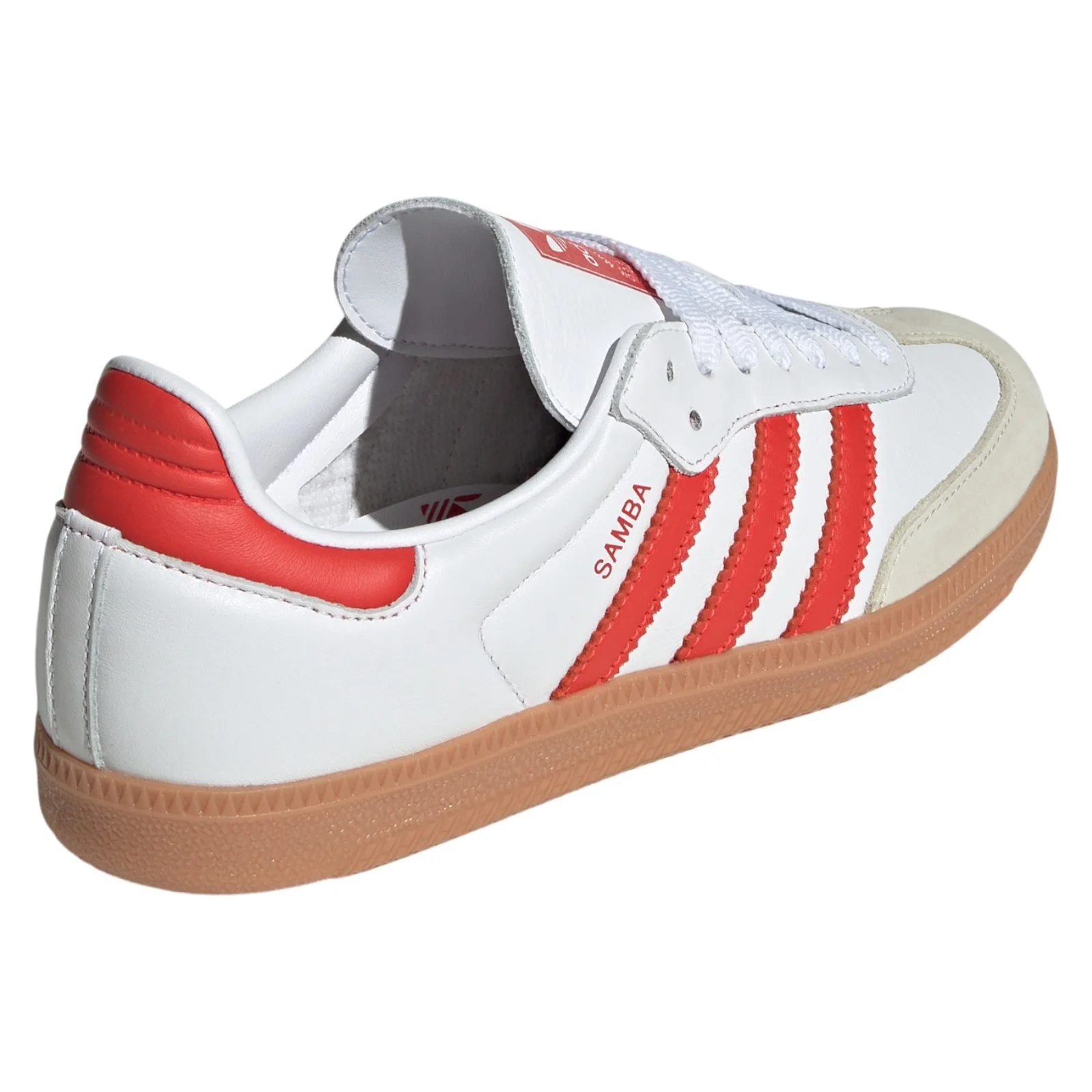 adidas Originals Womens Samba OG Shoes - Cloud White / Solar Red - Image 3