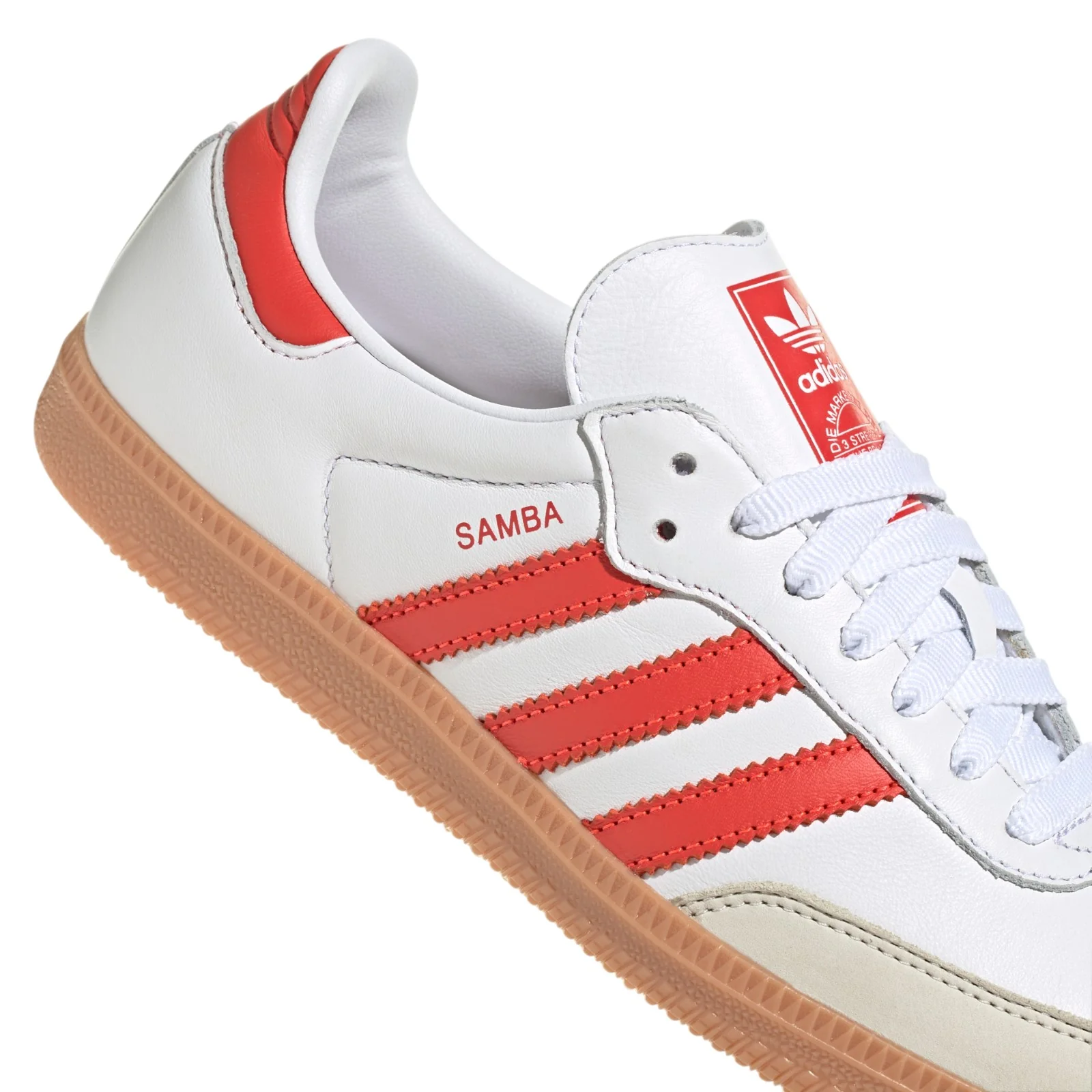 adidas Originals Womens Samba OG Shoes - Cloud White / Solar Red - Image 4
