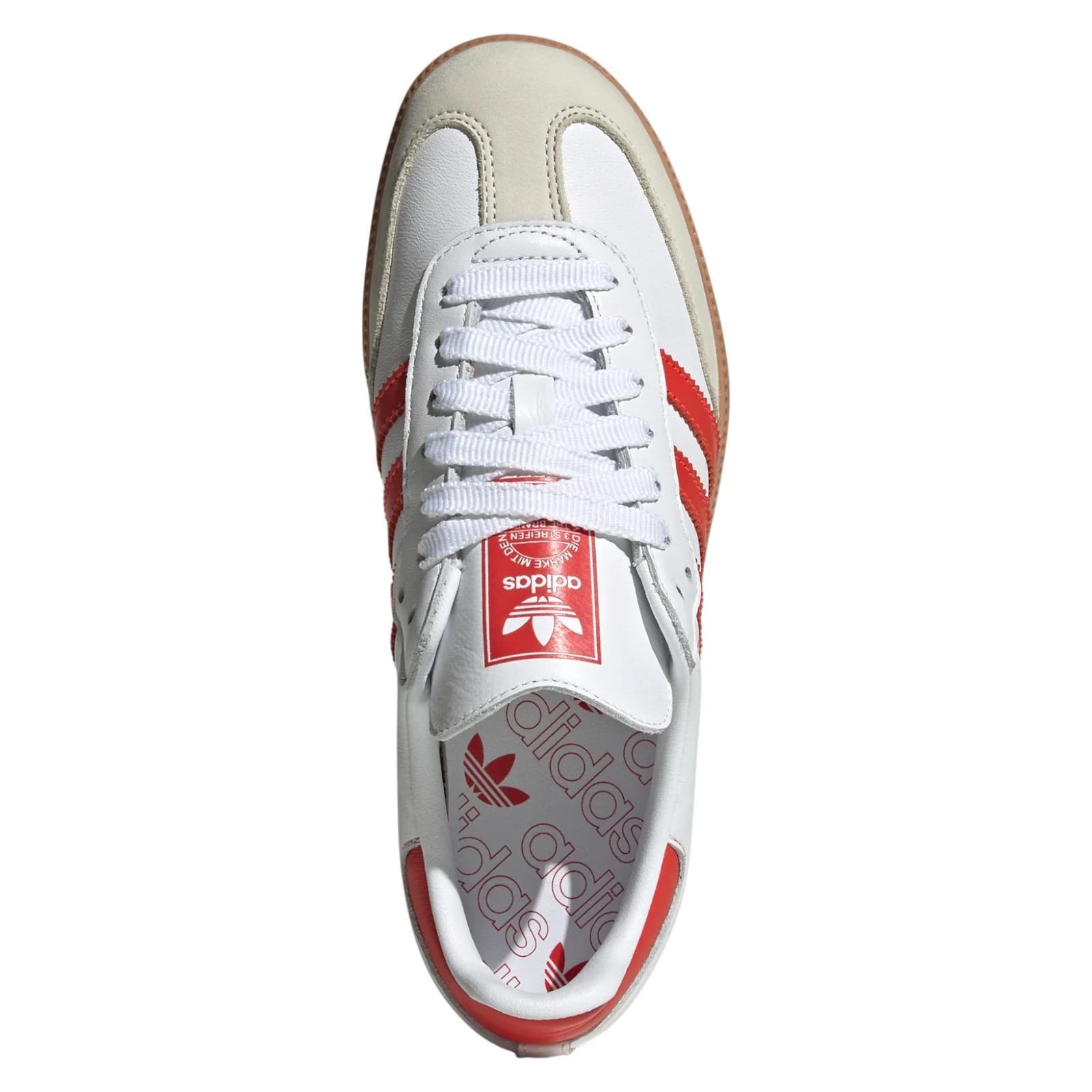 adidas Originals Womens Samba OG Shoes - Cloud White / Solar Red - Image 6