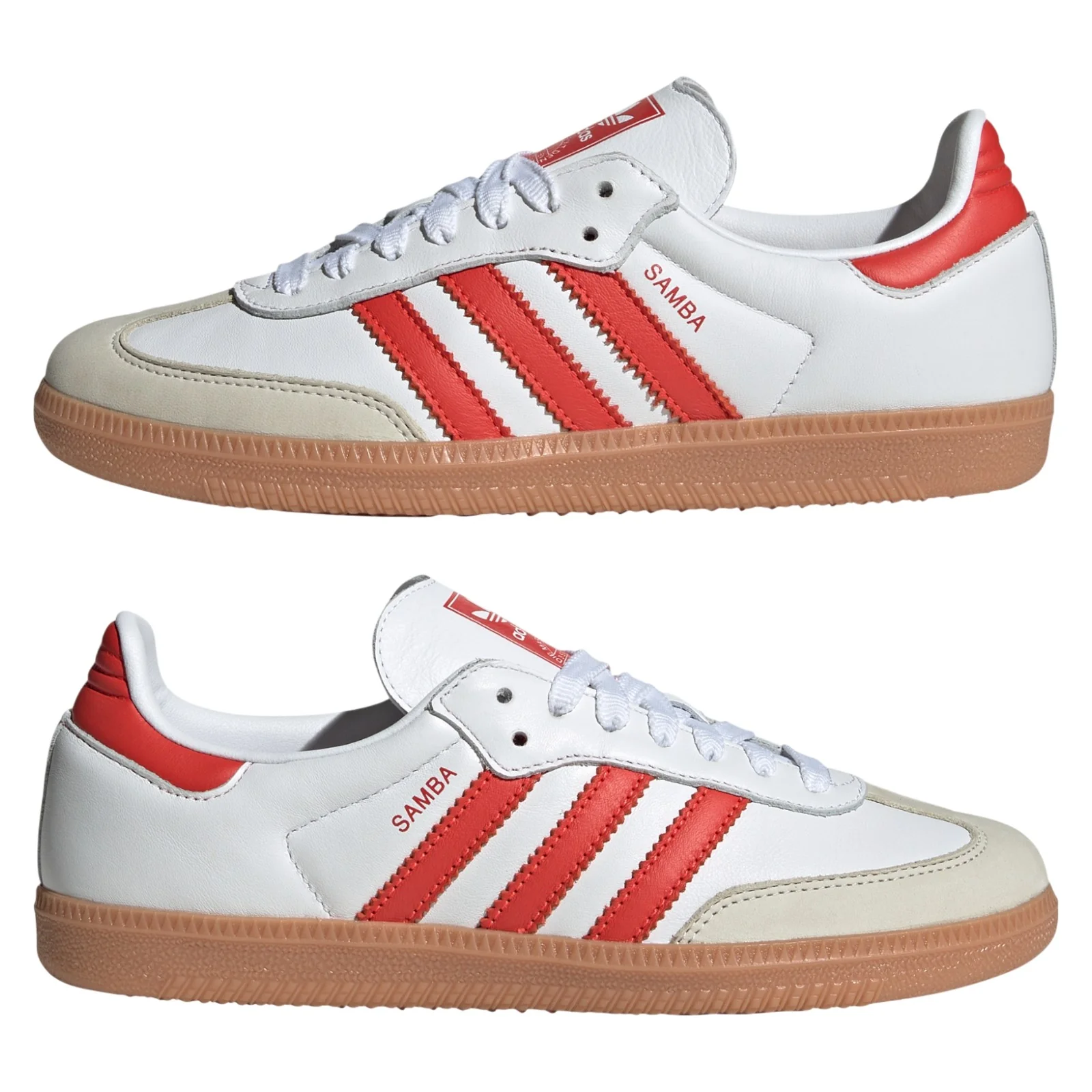 adidas Originals Womens Samba OG Shoes - Cloud White / Solar Red - Image 9