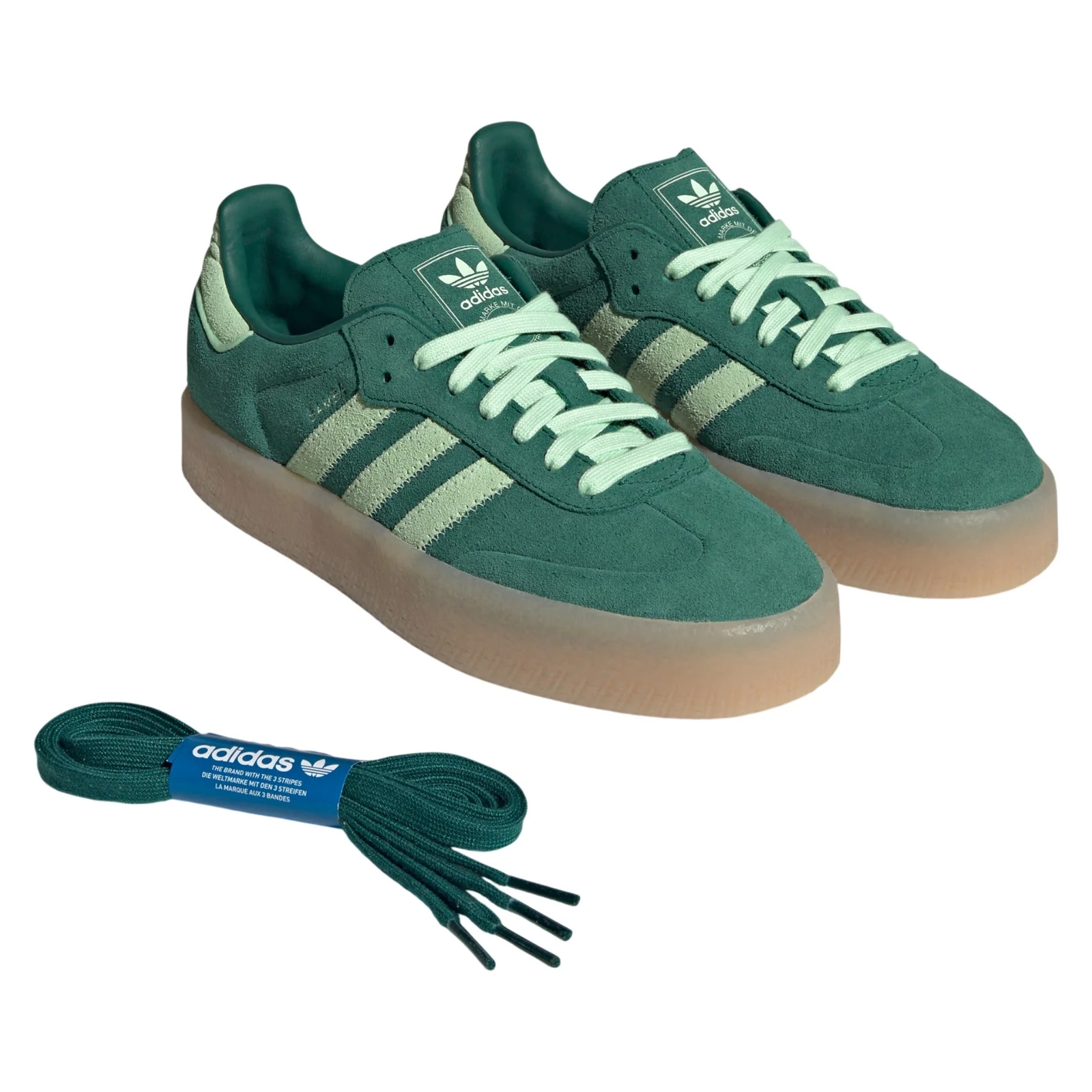 adidas Originals Womens Sambae Shoes - Green - Image 5