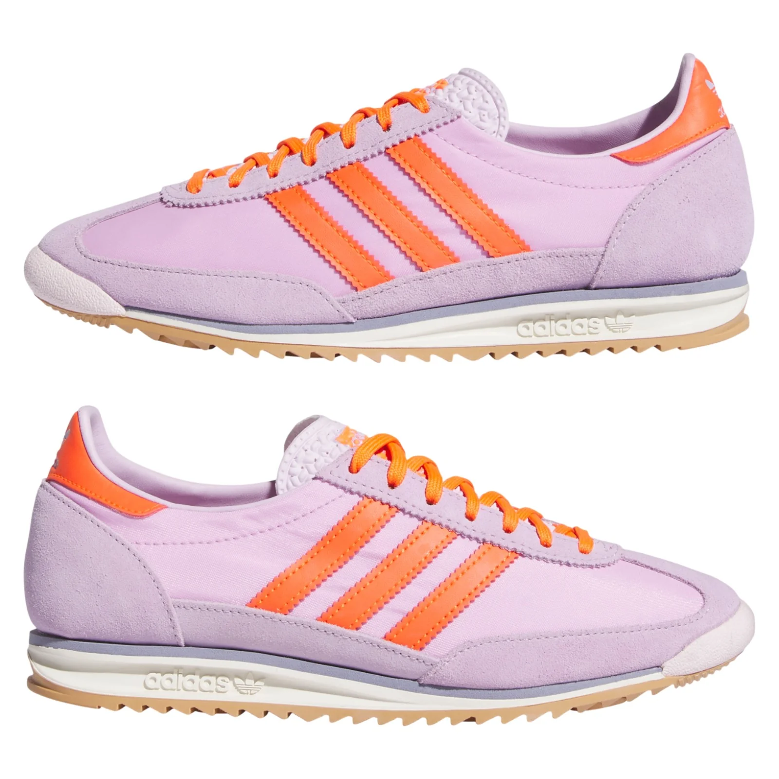 adidas Originals Womens SL 72 OG Shoes Ice Lavender / Impact Orange - Image 9