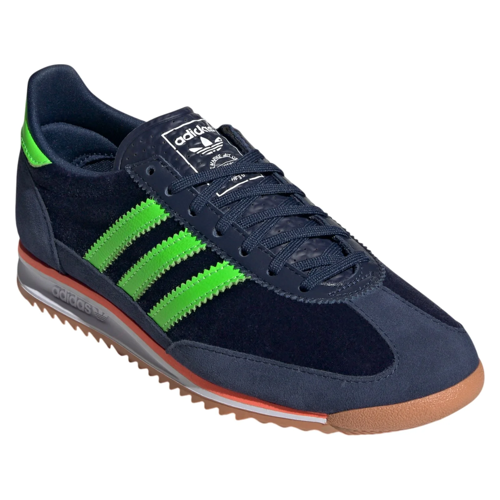 adidas Originals Womens SL 72 OG Shoes - Night Indigo / Solar Green - Image 2