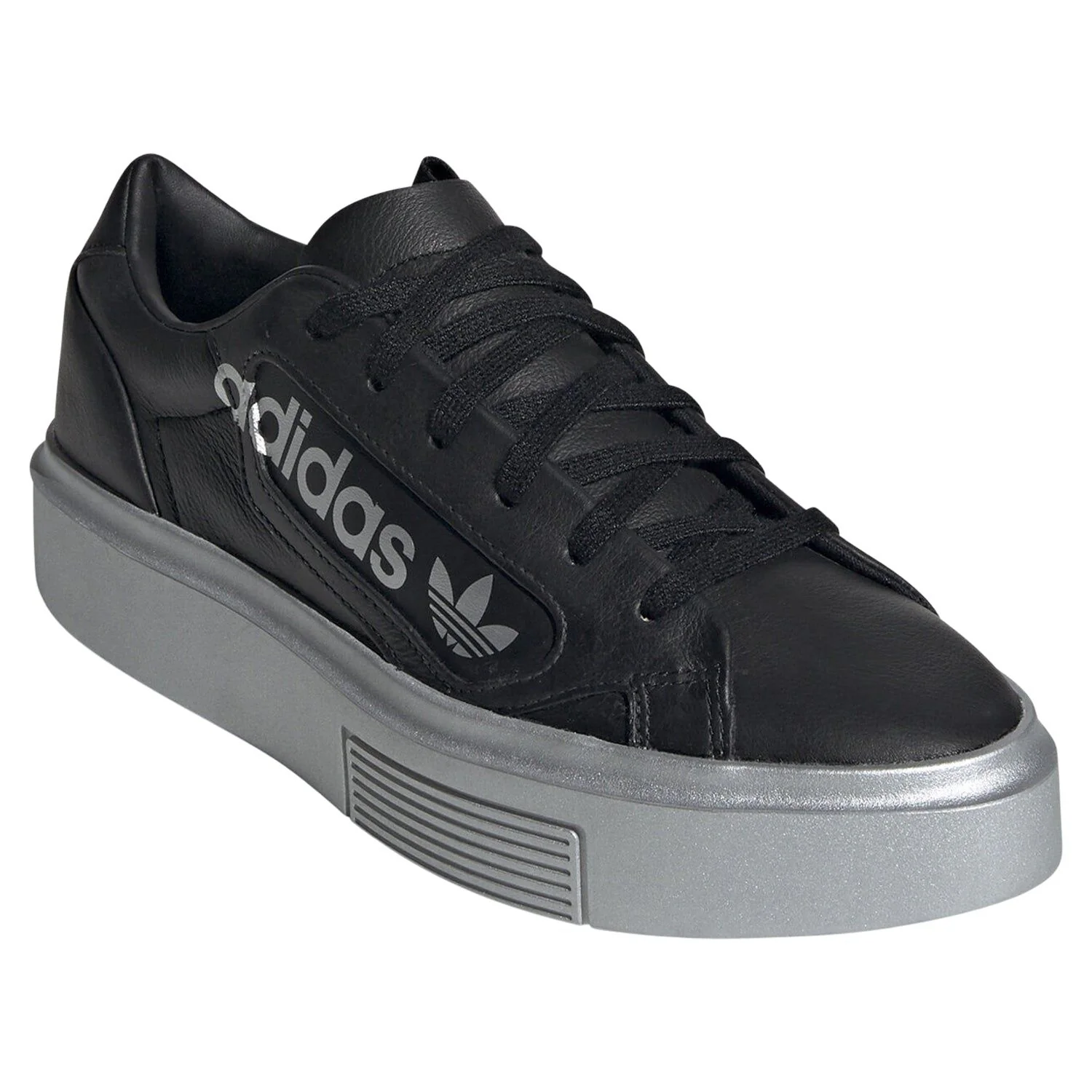 adidas Originals Womens Sleek Super Shoes - Black/Silver - Image 2