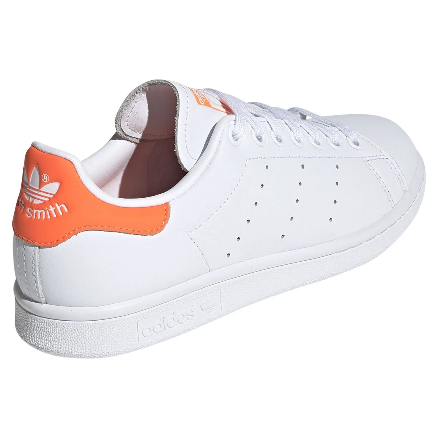 adidas Originals Women's Stan Smith Shoe - White/Orange - Image 3