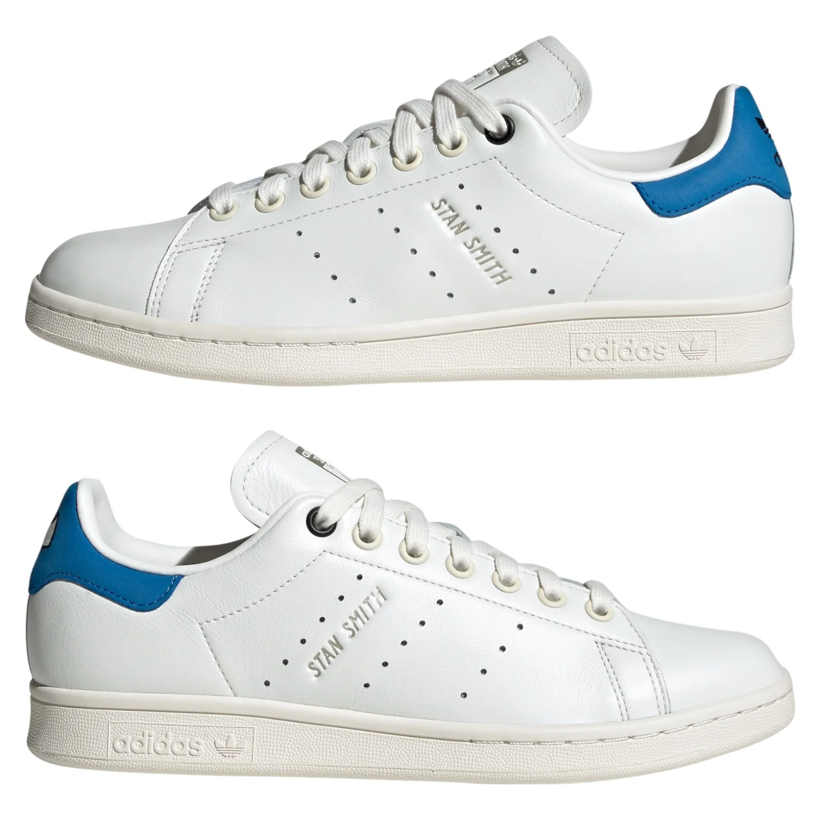 adidas Originals Womens Stan Smith Shoes - Core White / Blue Bird - Image 8