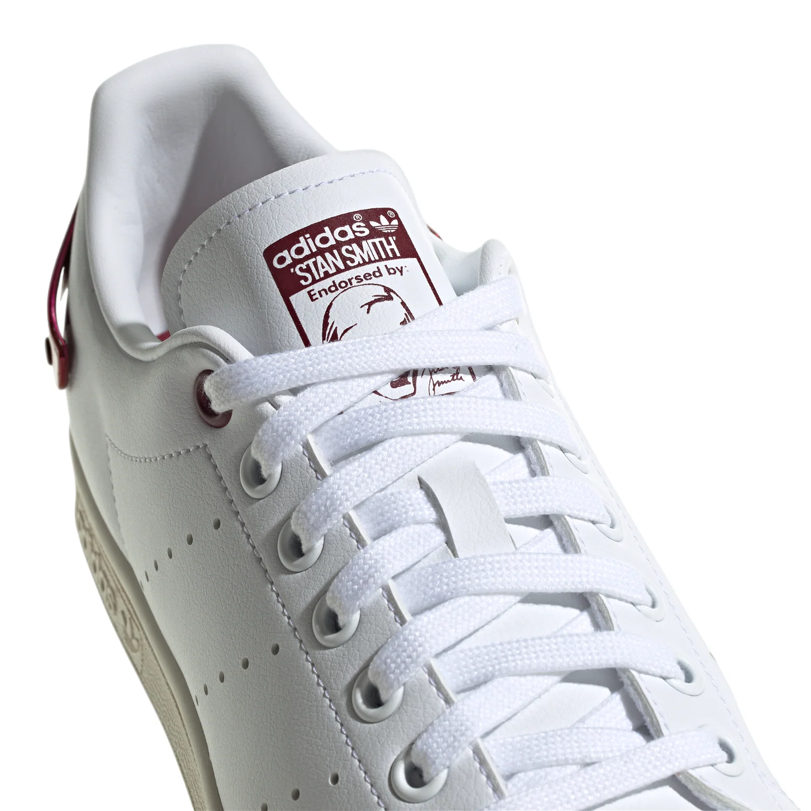 adidas Originals Womens Stan Smith Shoes TPU Heel - White / Red - Image 5