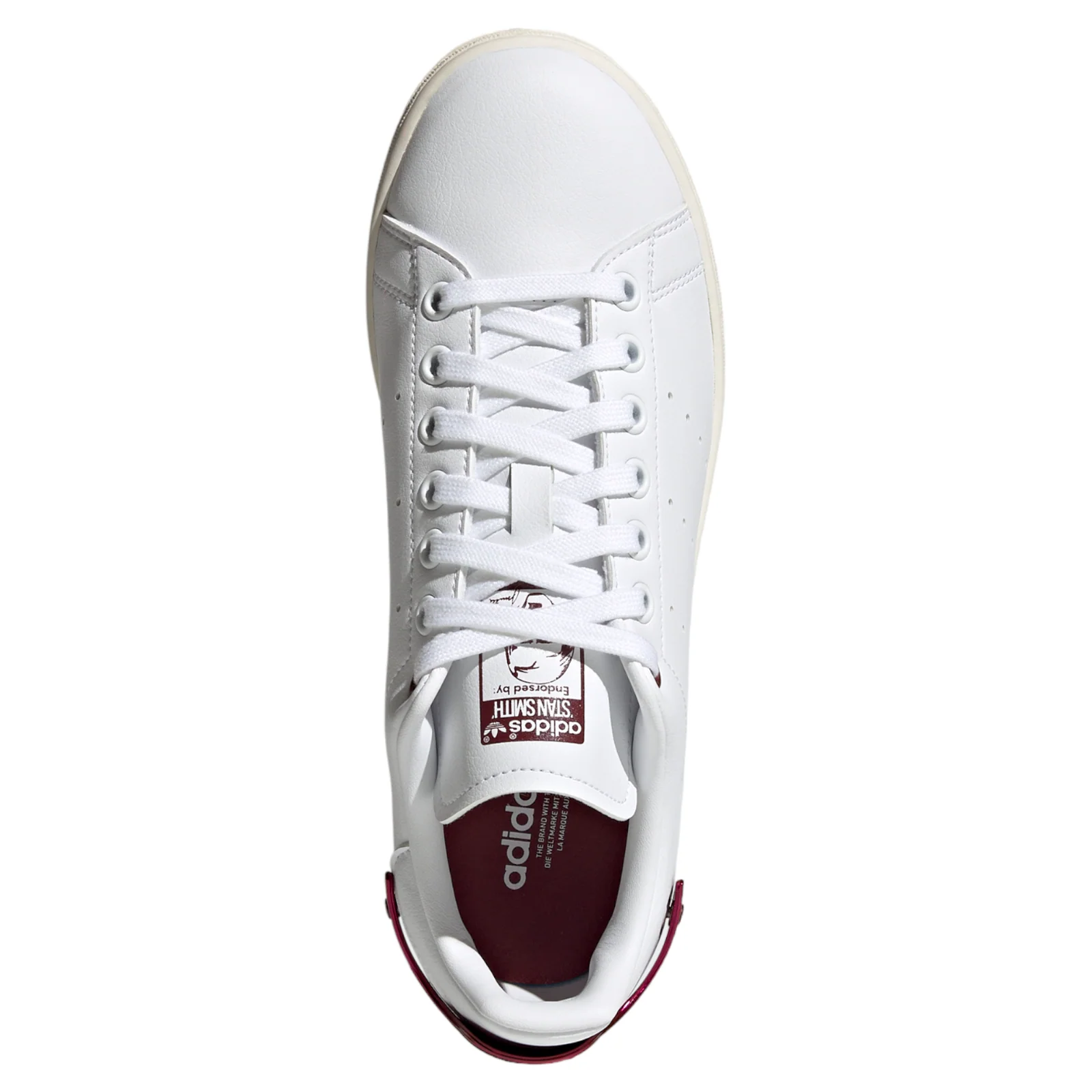 adidas Originals Womens Stan Smith Shoes TPU Heel - White / Red - Image 6