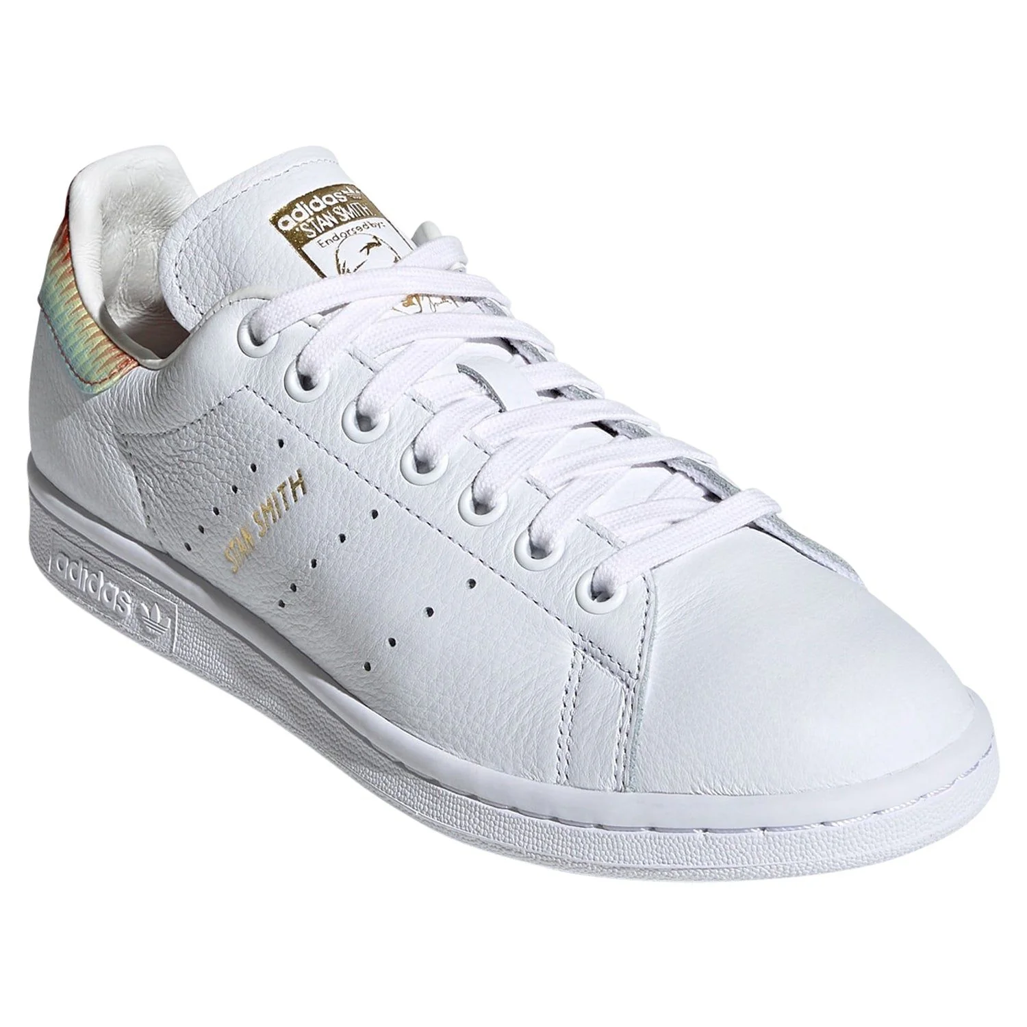 adidas Originals Womens Stan Smith Shoes - White / Rainbow - Image 2