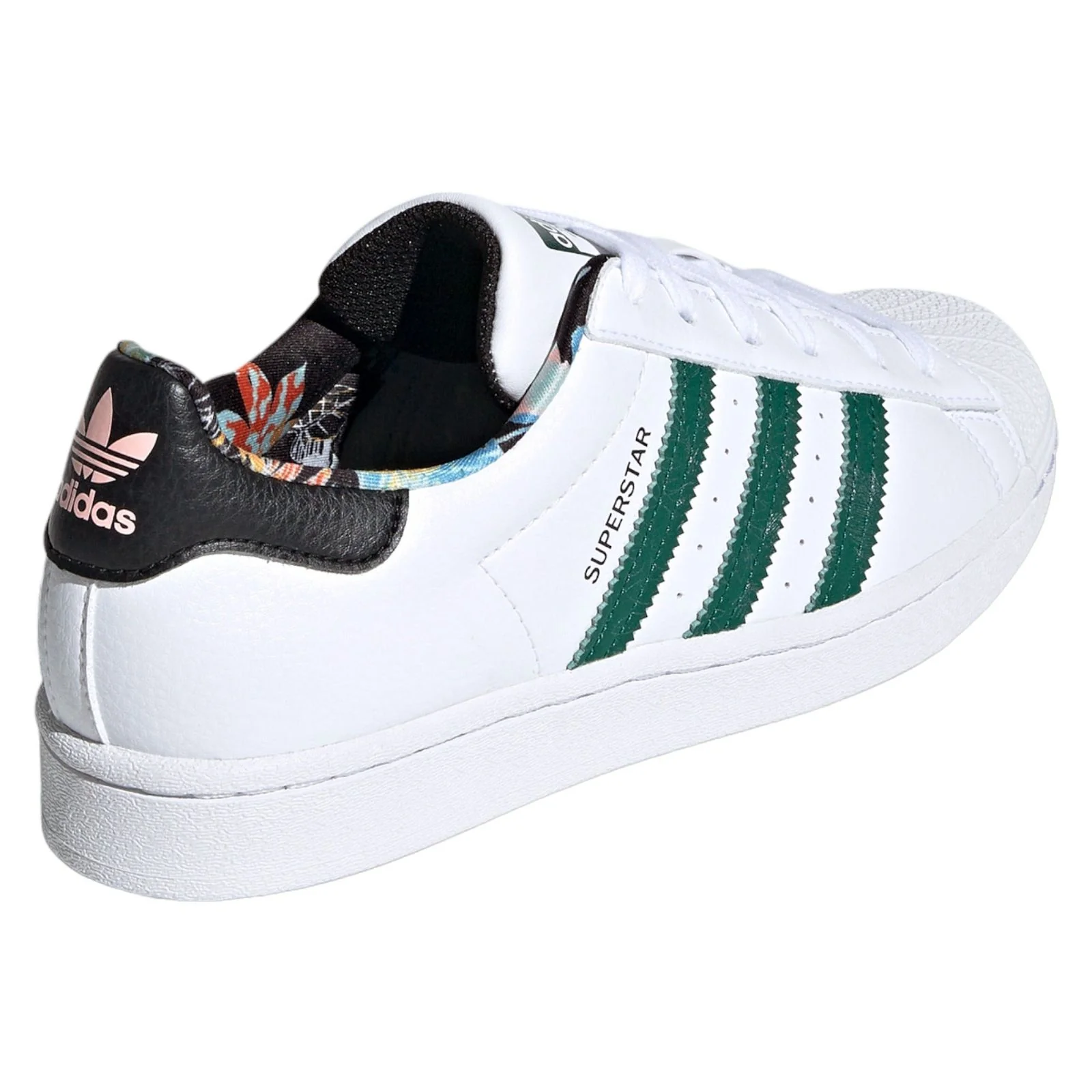 adidas Originals Womens Superstar Shoes - Cloud White Green - Image 3