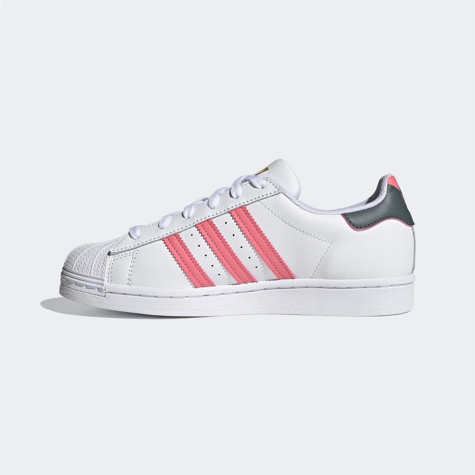 adidas Originals Womens Superstar Trainer - White/Pink - Image 6