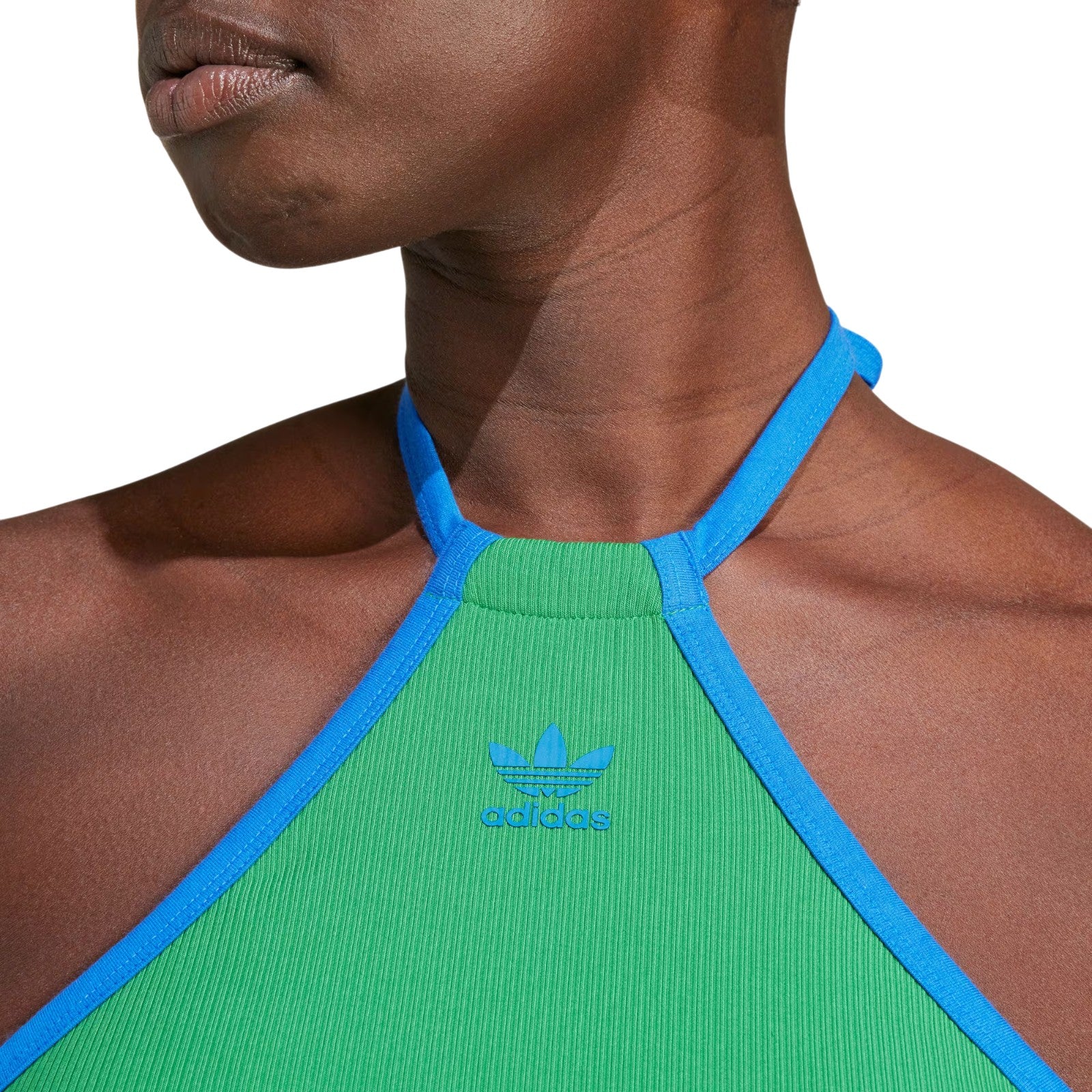 adidas Originals Womens Tank Tops Rib Neck Top - Green - Image 6
