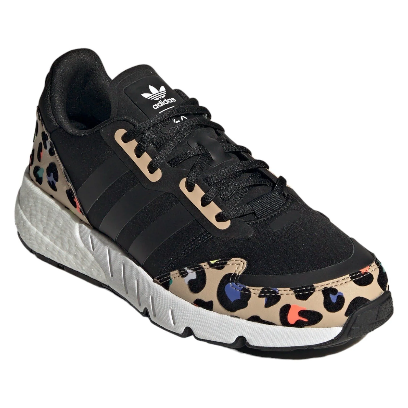 adidas Originals Womens ZX 1K Boost Animal Print Trainers - Black - Image 2