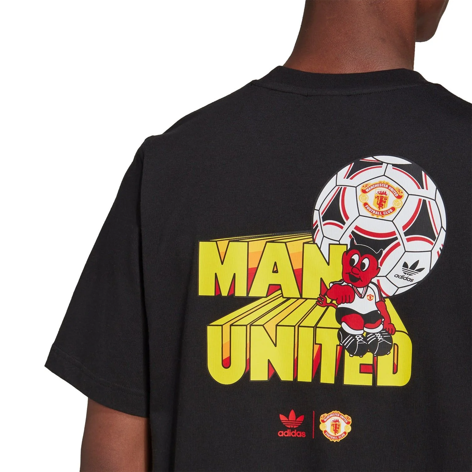 adidas Originals x Manchester United Retro 90s Graphic Tee - Black - Image 3