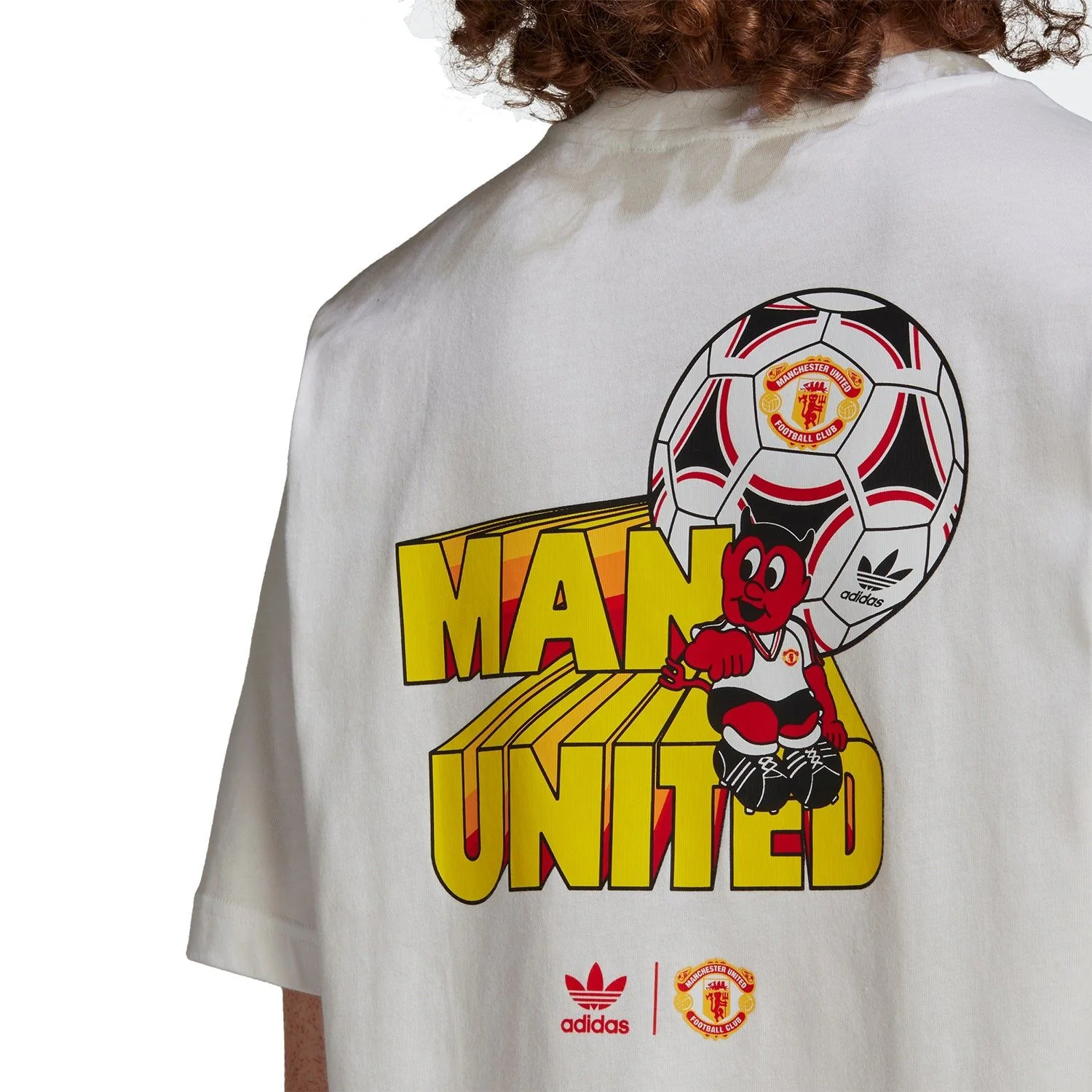 adidas Originals x Manchester United Retro 90s Graphic Tee - White - Image 3