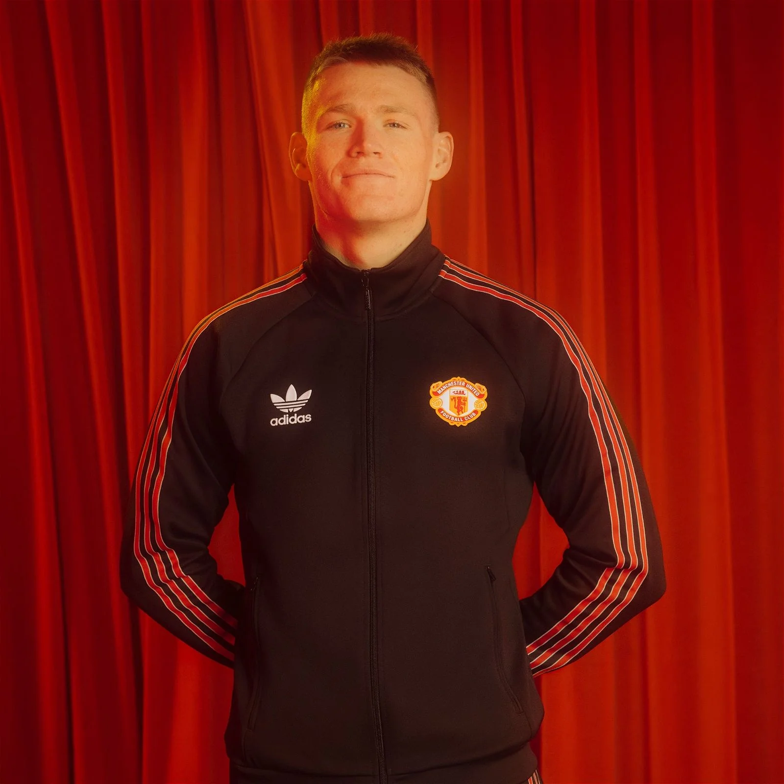 adidas Originals x Manchester United Retro 90s Track Top - Black - Image 8