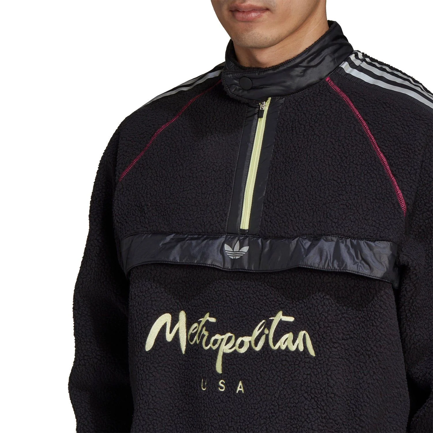 adidas Originals x Metropolitan Quarter Zip Fleece - Black - Image 3