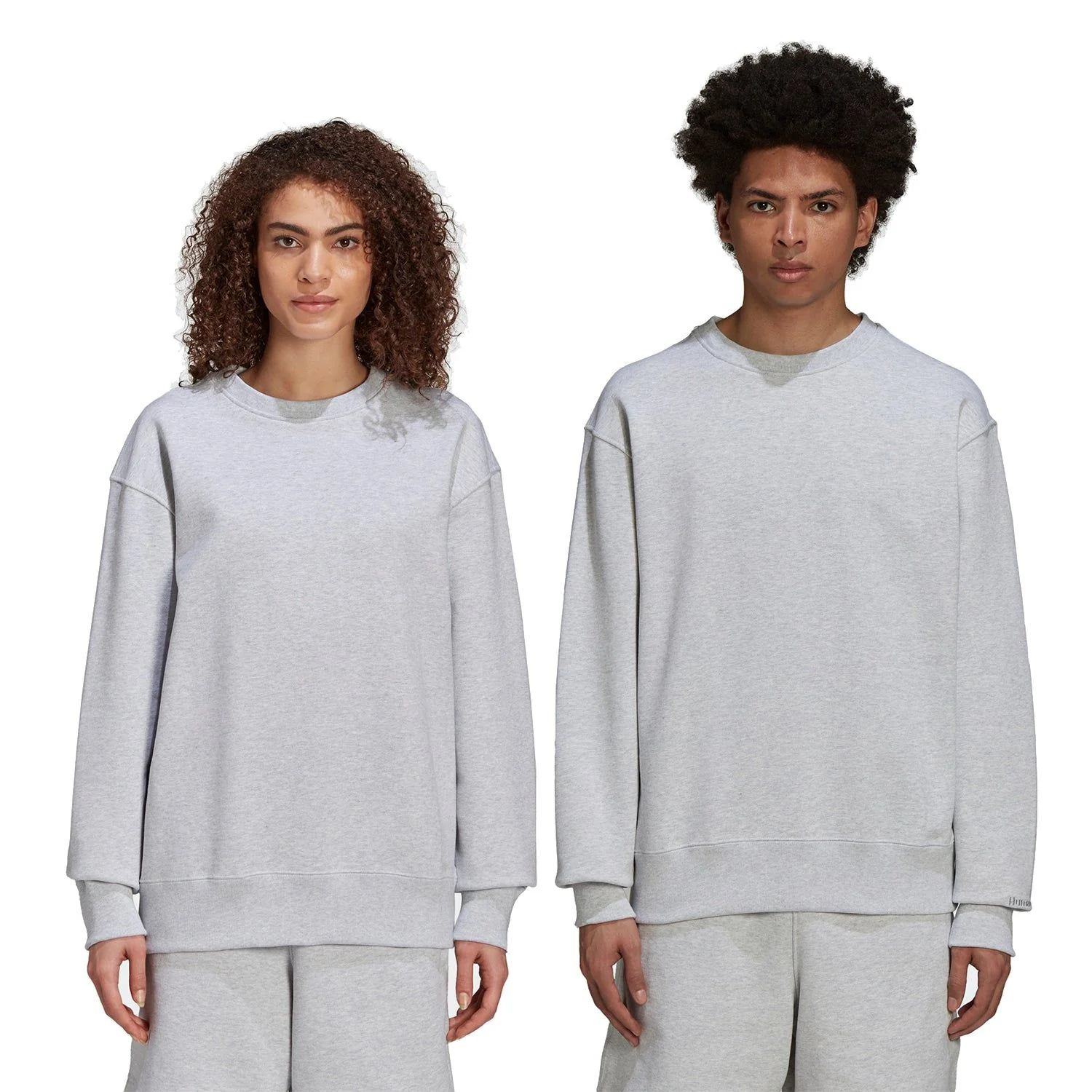 adidas Originals x Pharrell Williams Basics Crew Sweat - Grey - Image 3